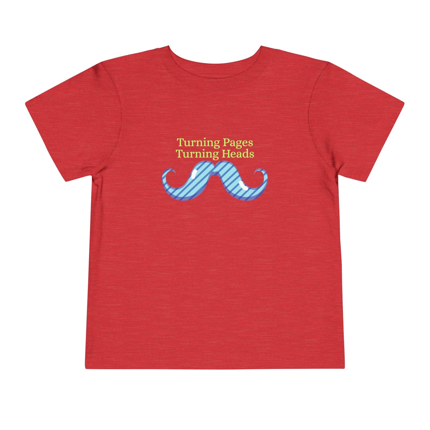 Toddler Turning Pages Tee β Funny Mustache Shirt for Bookish Kids