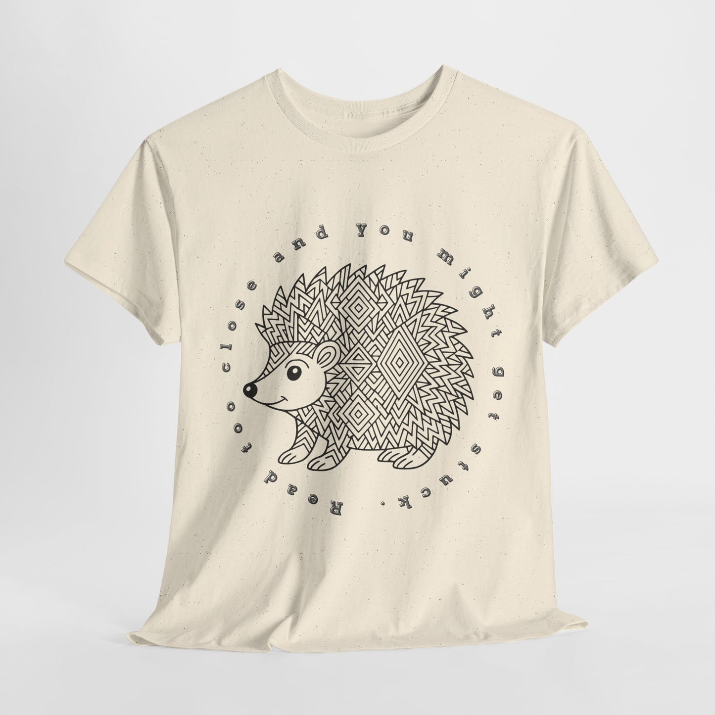 Teen/Adult Unisex β Read Too Close and You Might Get Stuck Tee β Bookish Hedgehog Warning Shirt