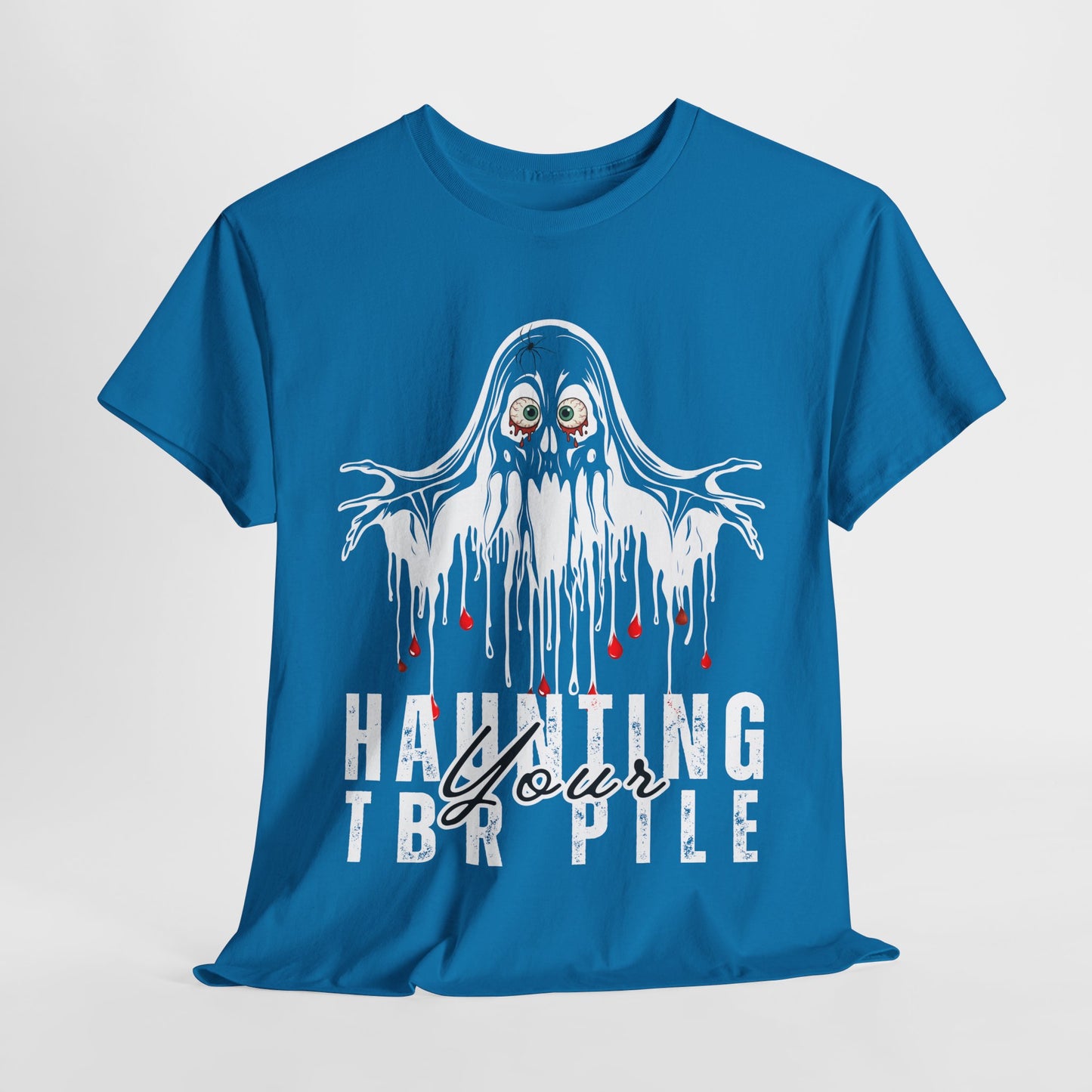 Teen/Adult Unisex Haunting Your TBR Pile T-Shirt β Horror Reader Graphic Tee