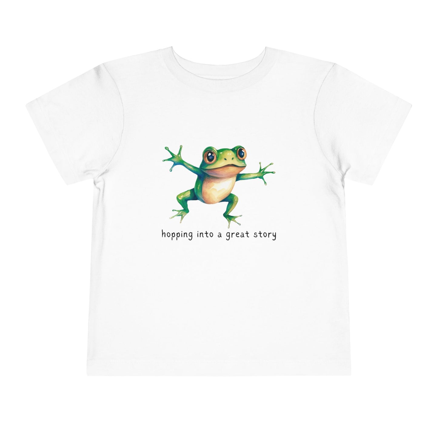 Toddler Hopping Into a Great Story Tee β Fun Gift for Curious Readers