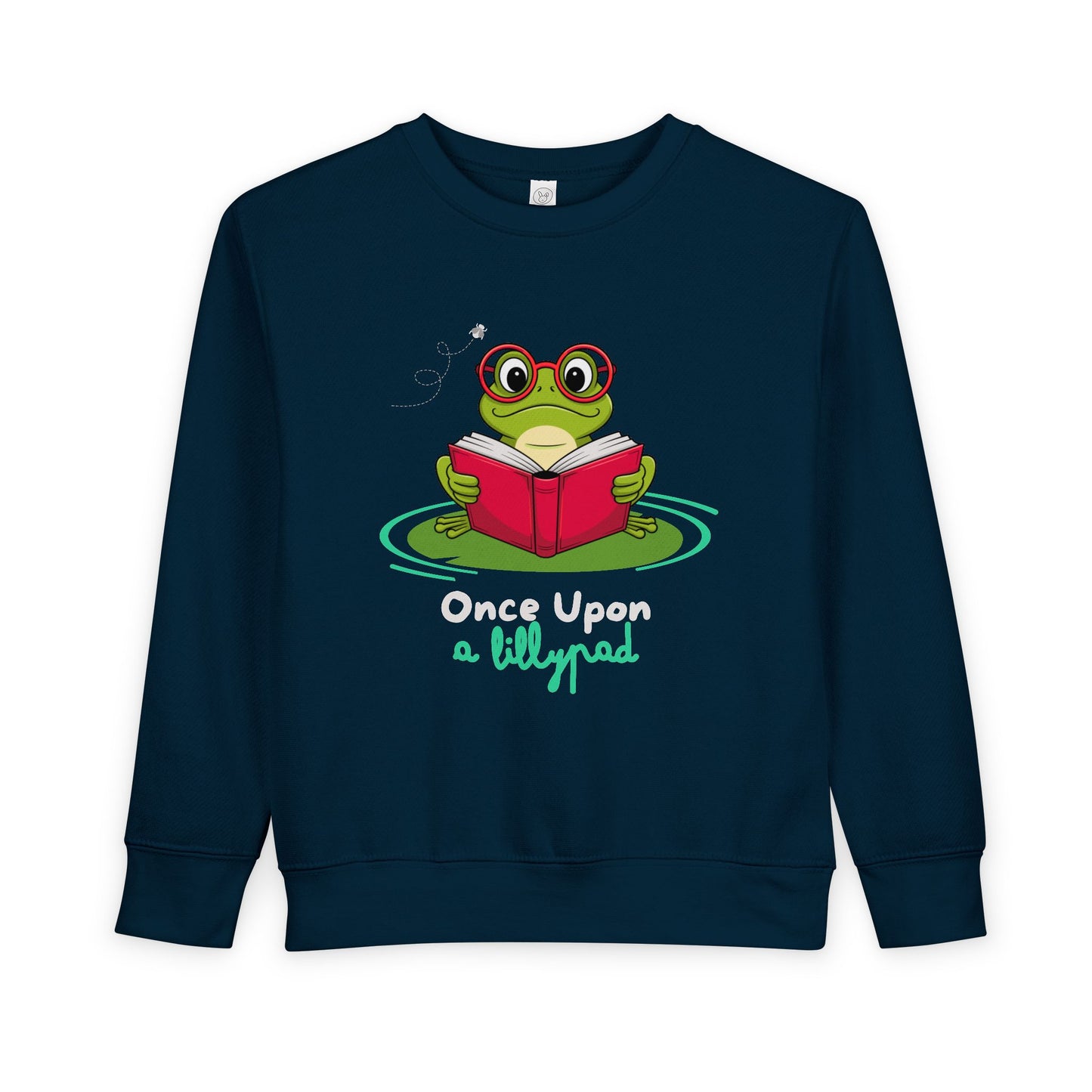 Toddler Once Upon a Lilypad Sweatshirt β Reading Frog Crewneck for Storytime Lovers