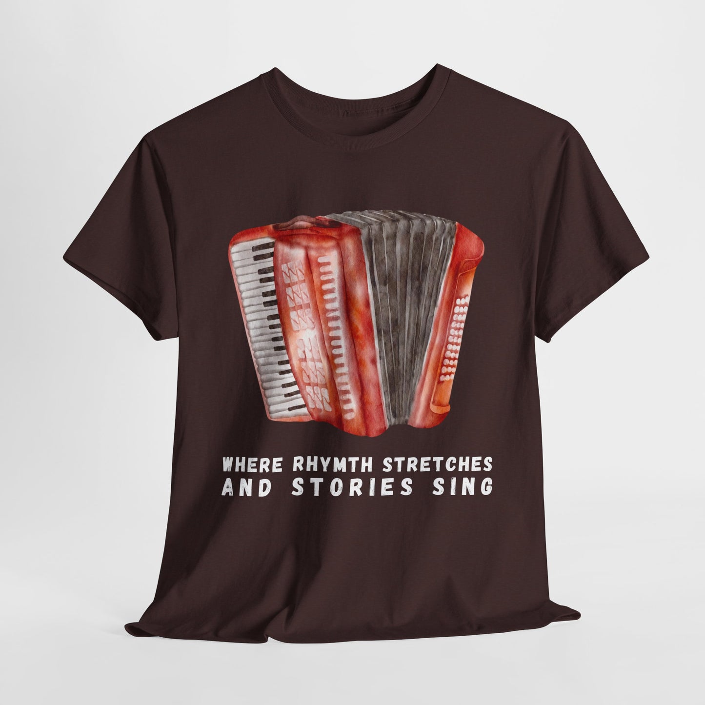 Teen/Adult Unisex Where Rhythm Stretches and Stories Sing Tee