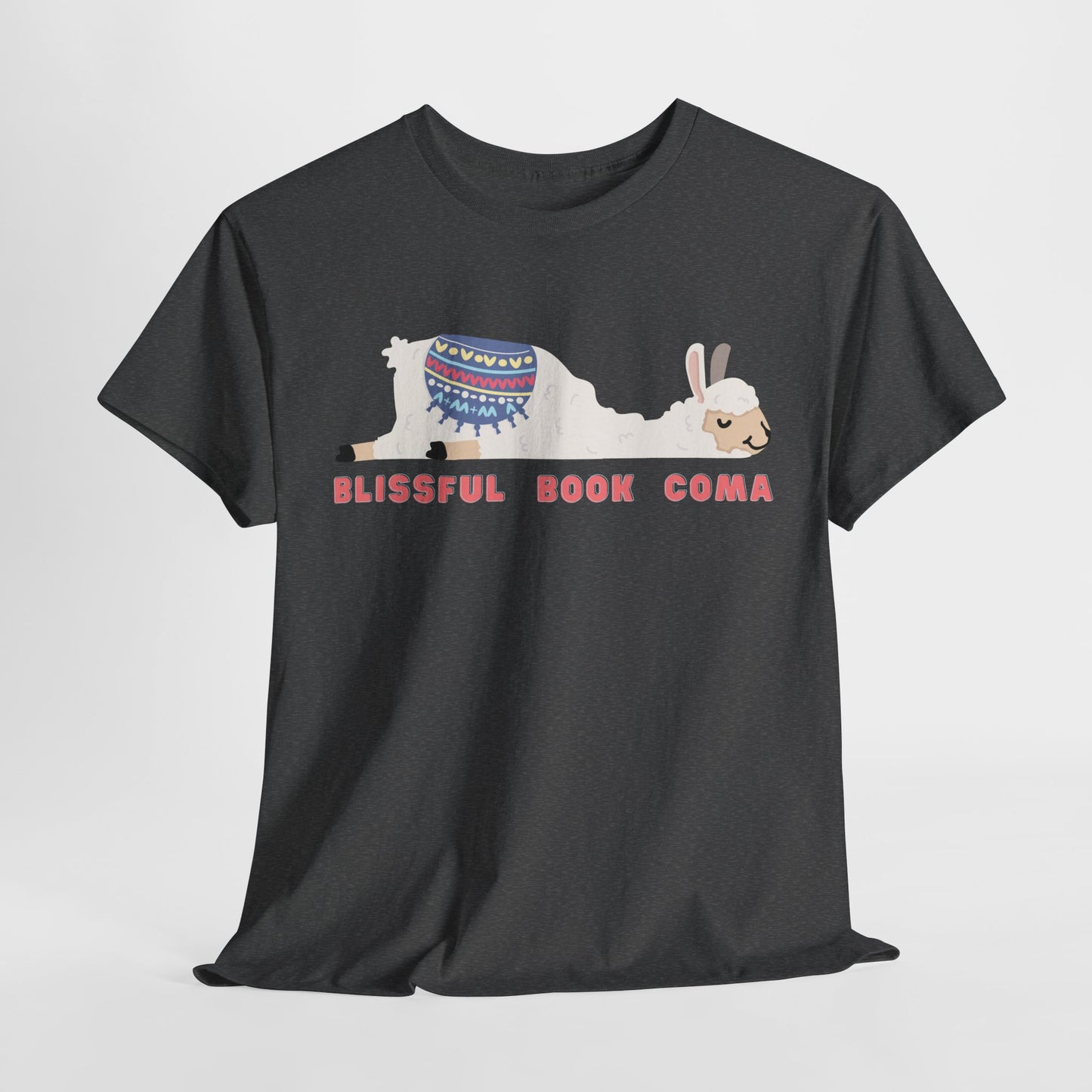 Teen/Adult Unisex – Blissful Book Coma Llama Tee