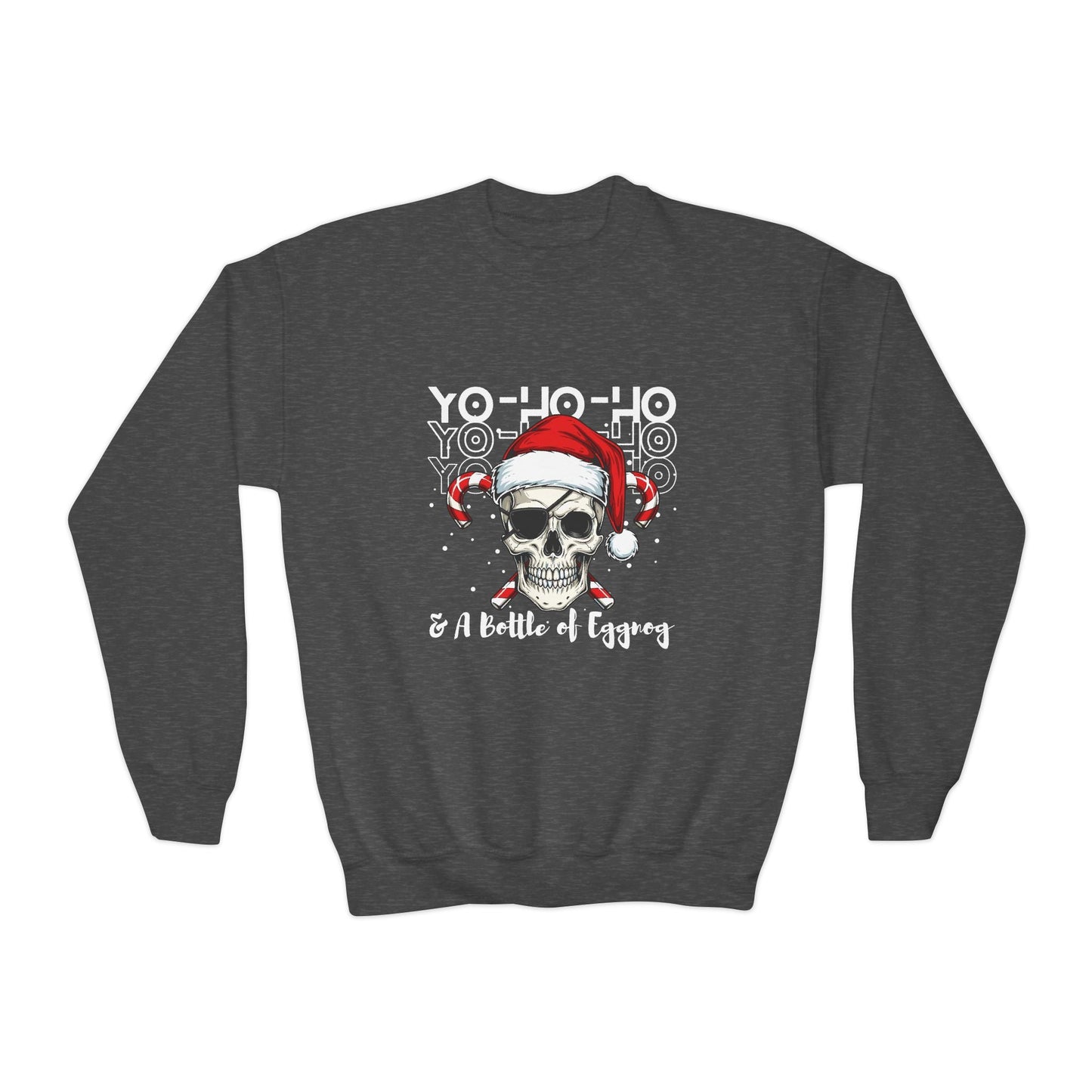 Youth Yo-Ho-Ho Skeleton Christmas Sweatshirt Printify