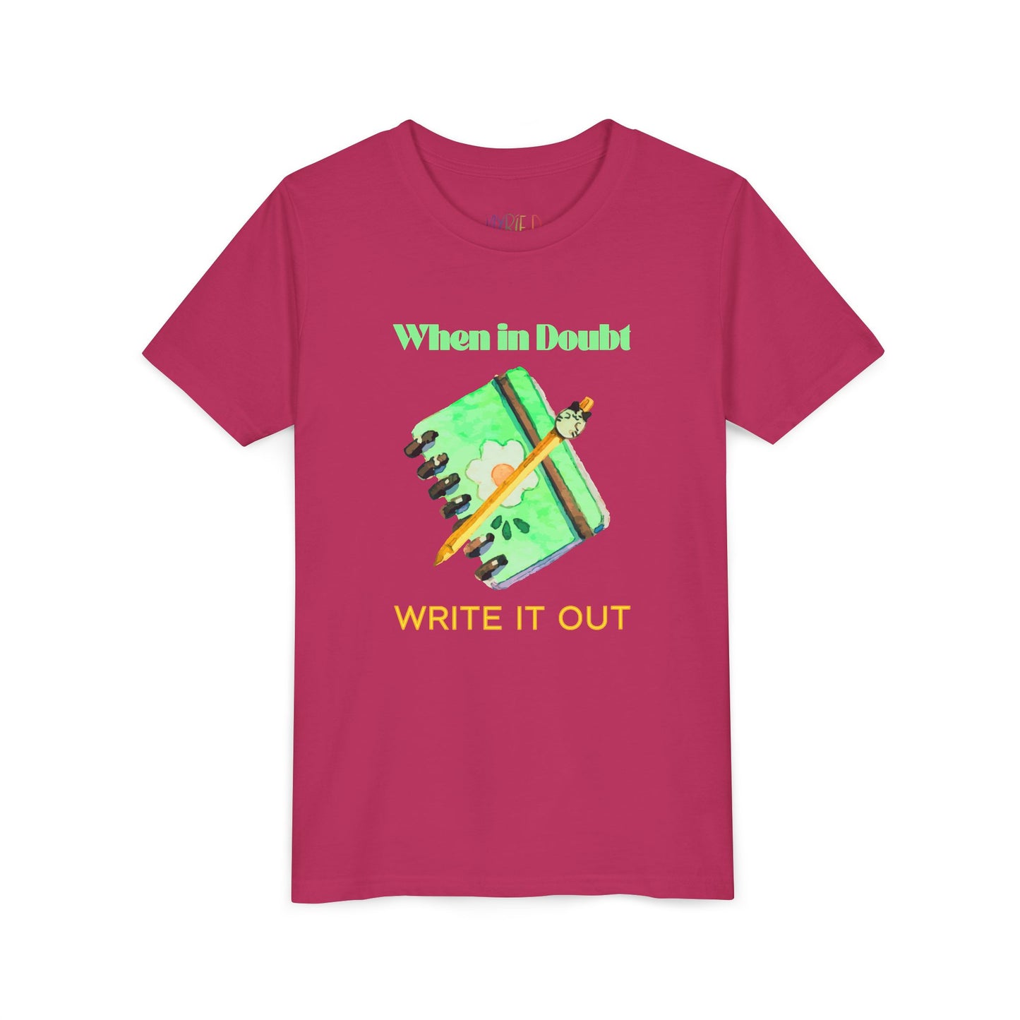 Youth Write It Out Tee – Creative Coping Shirt for Thoughtful Kids, Journal Lovers & Budding Authors