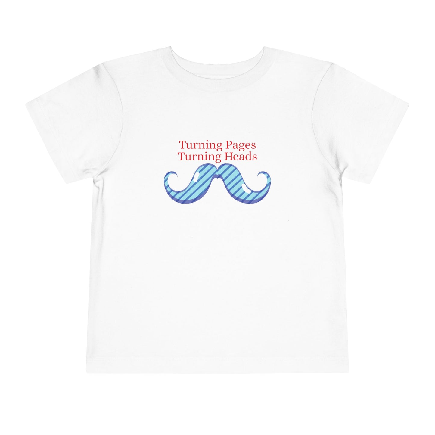 Toddler Turning Pages Tee β Funny Mustache Shirt for Bookish Kids