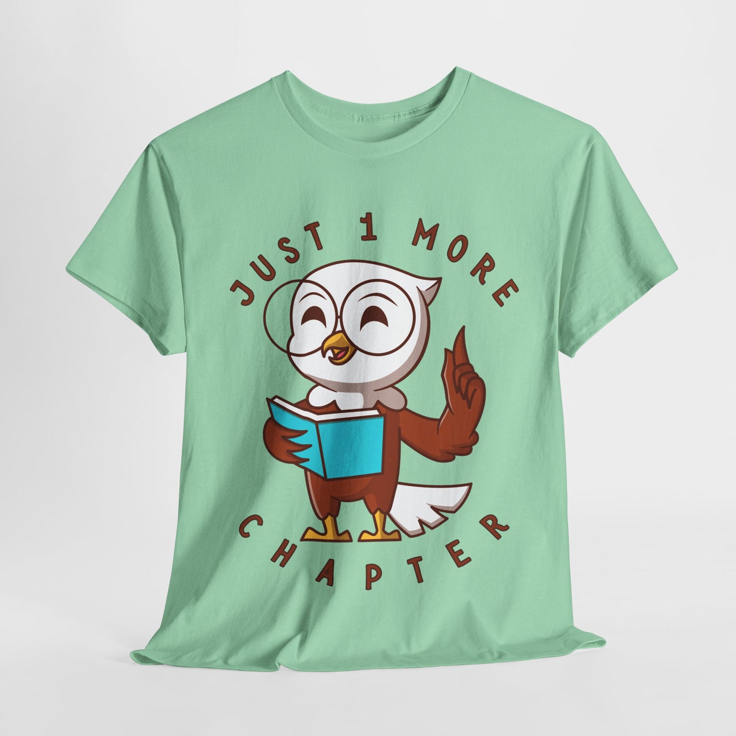 Teen/Adult Unisex Just One More Chapter Tee β Wise Reader Owl Edition
