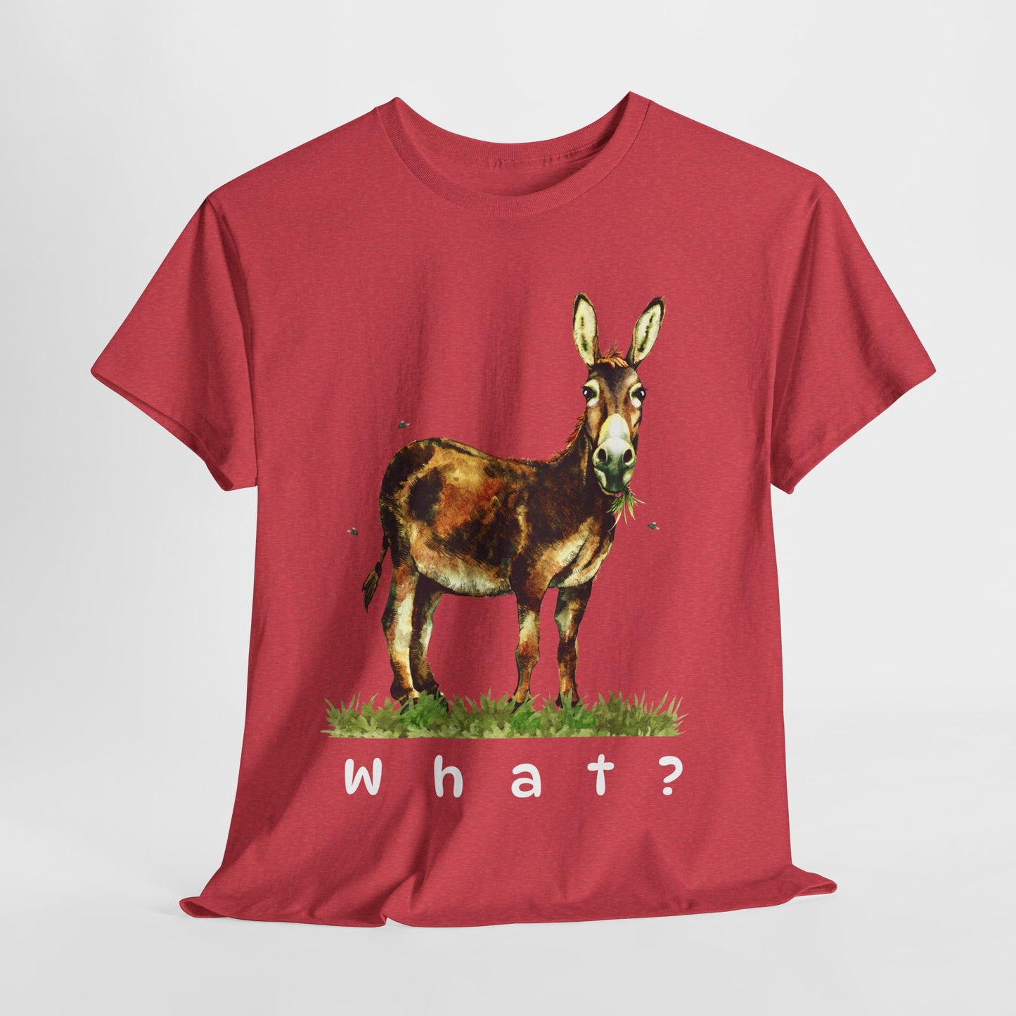 Teen/Adult Unisex What? Tee – Funny Animal Shirt for Sarcastic Souls & Grass-Focused Thinkers