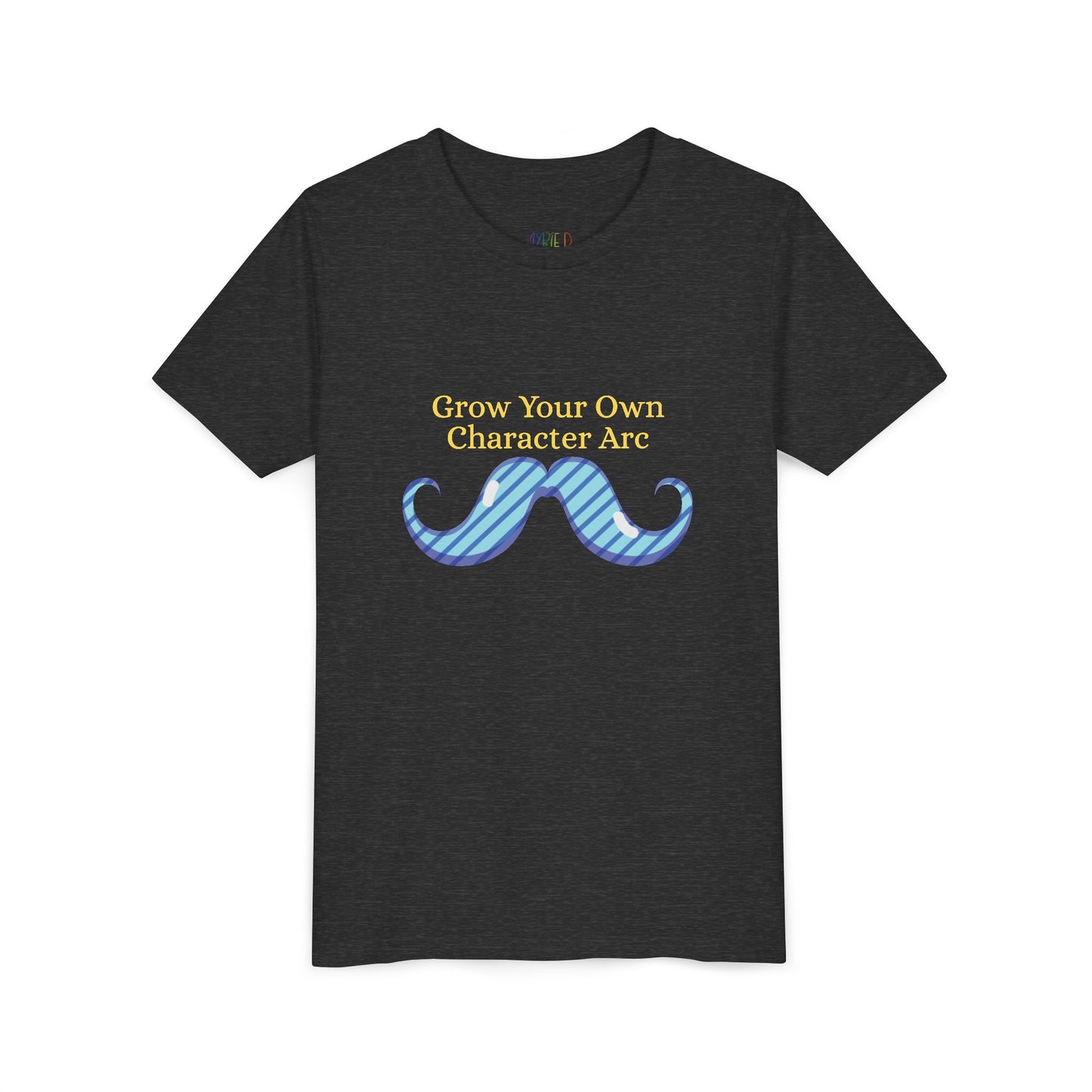 Youth Grow Your Own Character Arc Tee – Funny Gift for Young Bookworms & Budding Writers, A little wisdom... with a twisty mustache!