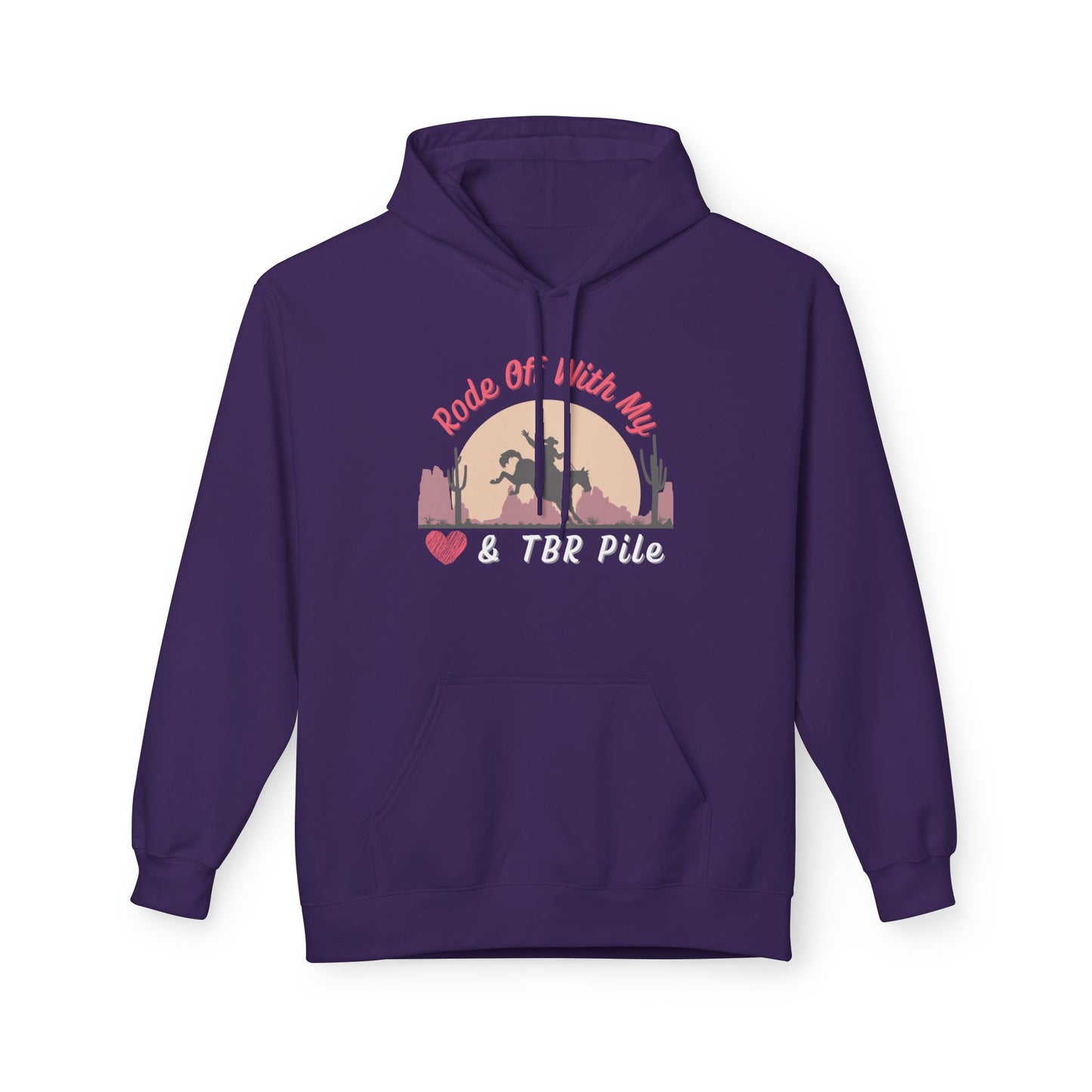 Teen/Adult Unisex Rode Off With My TBR Pile Hoodie β Western Book Lover Design