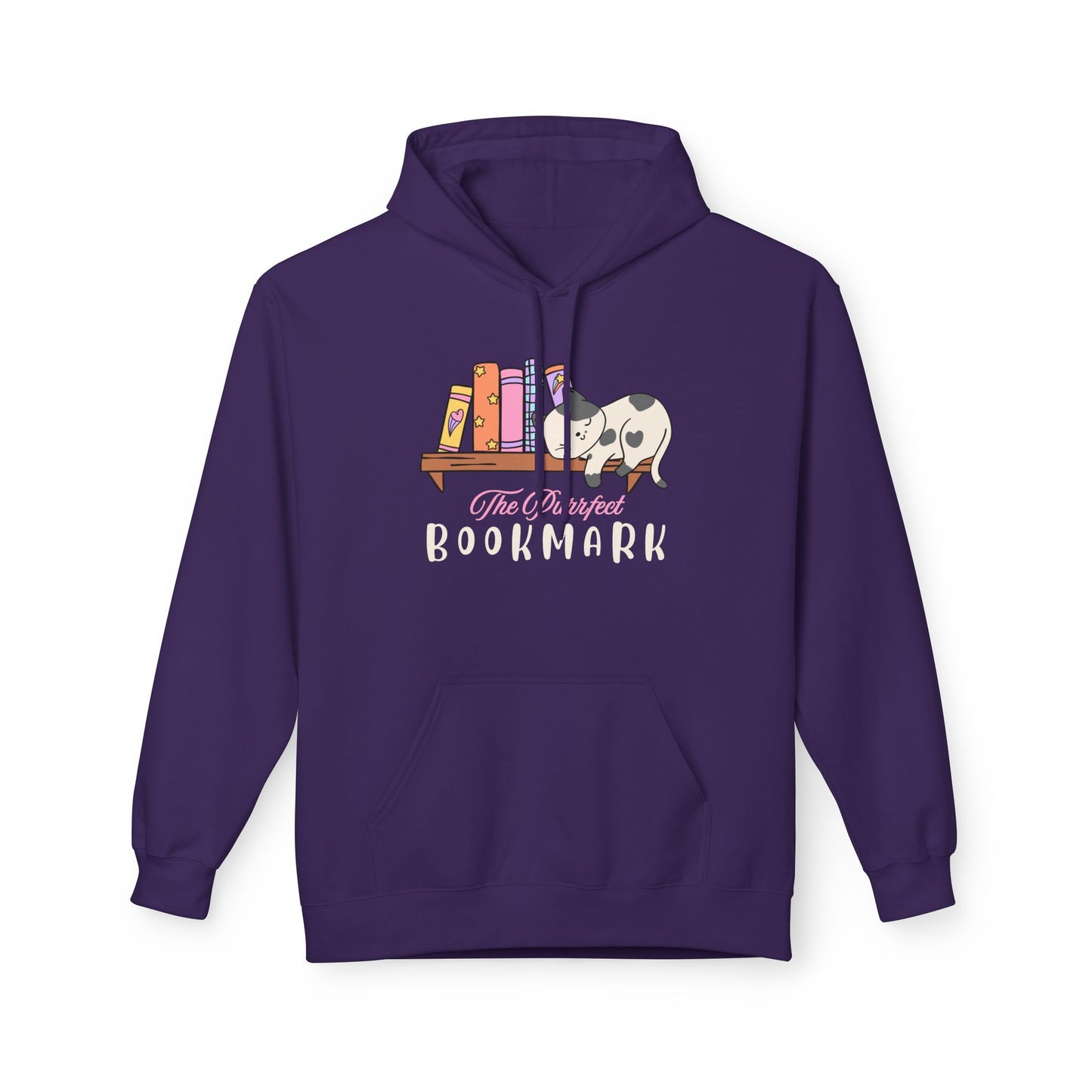 Teen/Adult Unisex The Purrfect Bookmark Hoodie β Cozy Cat and Bookshelf Design