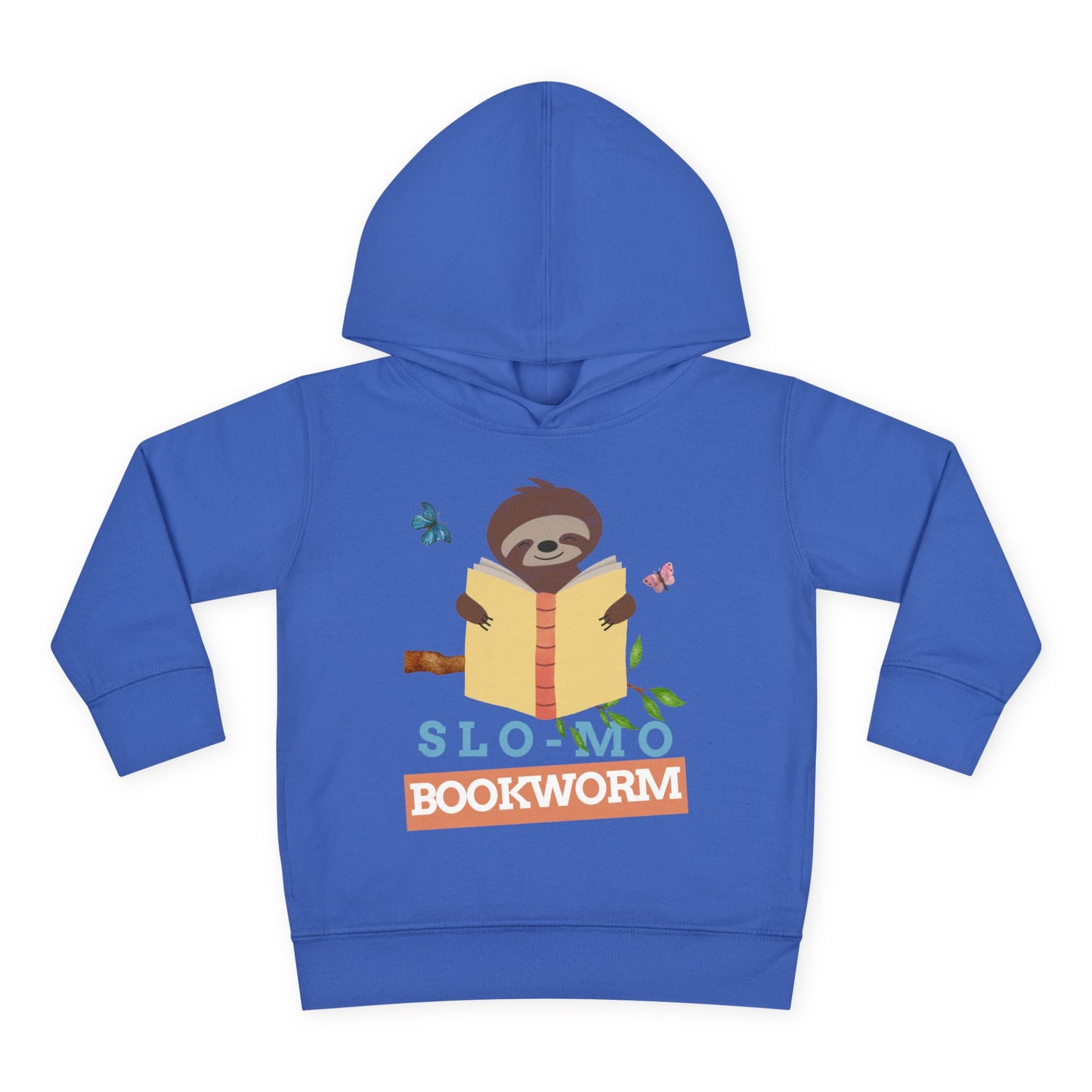 Toddler Slo-Mo Bookworm Hoodie – Sloth Reading Design