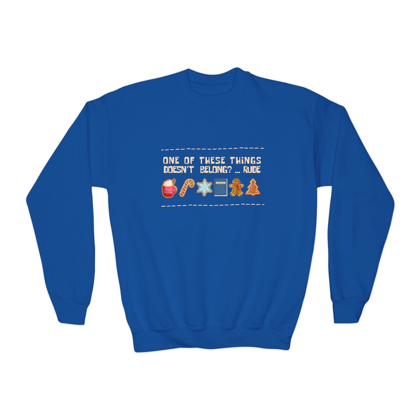 Youth One of These Things Sweatshirt – Funny Holiday Mismatch Design Printify