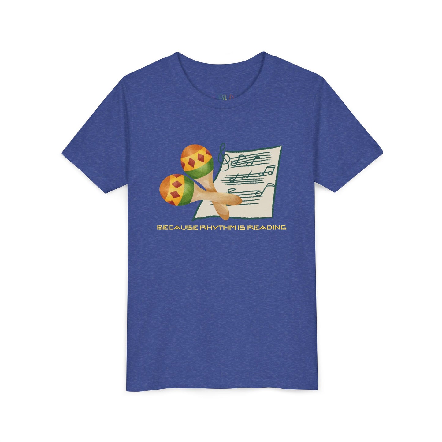 Youth Because Rhythm Is Reading Tee – Maracas Shirt for Kids Who Read Music Like a Book