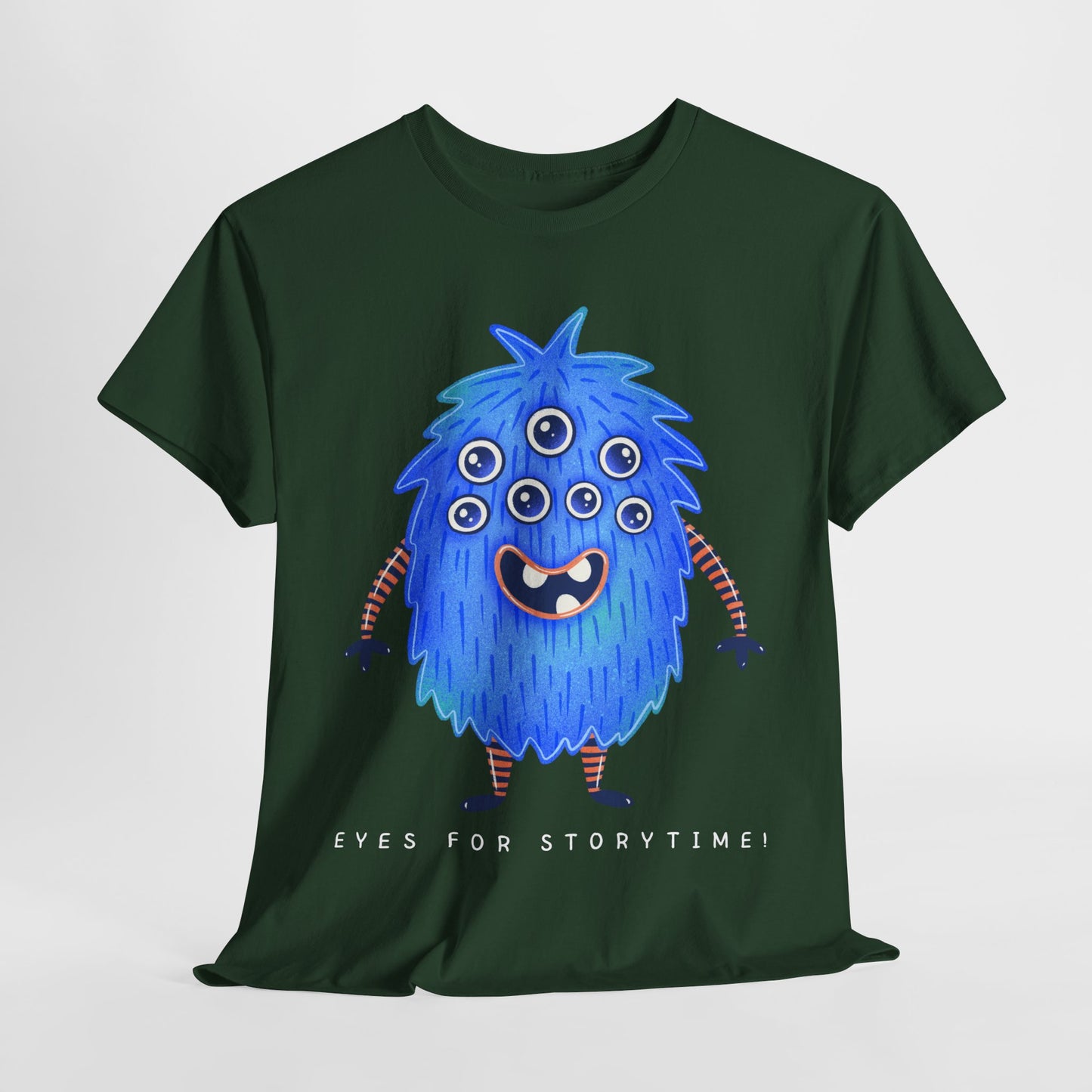 Teen/Adult Unisex “Eyes for Storytime!” Tee – Funny Multi-Eyed Monster Shirt for Readers, Teachers & Lit Lovers
