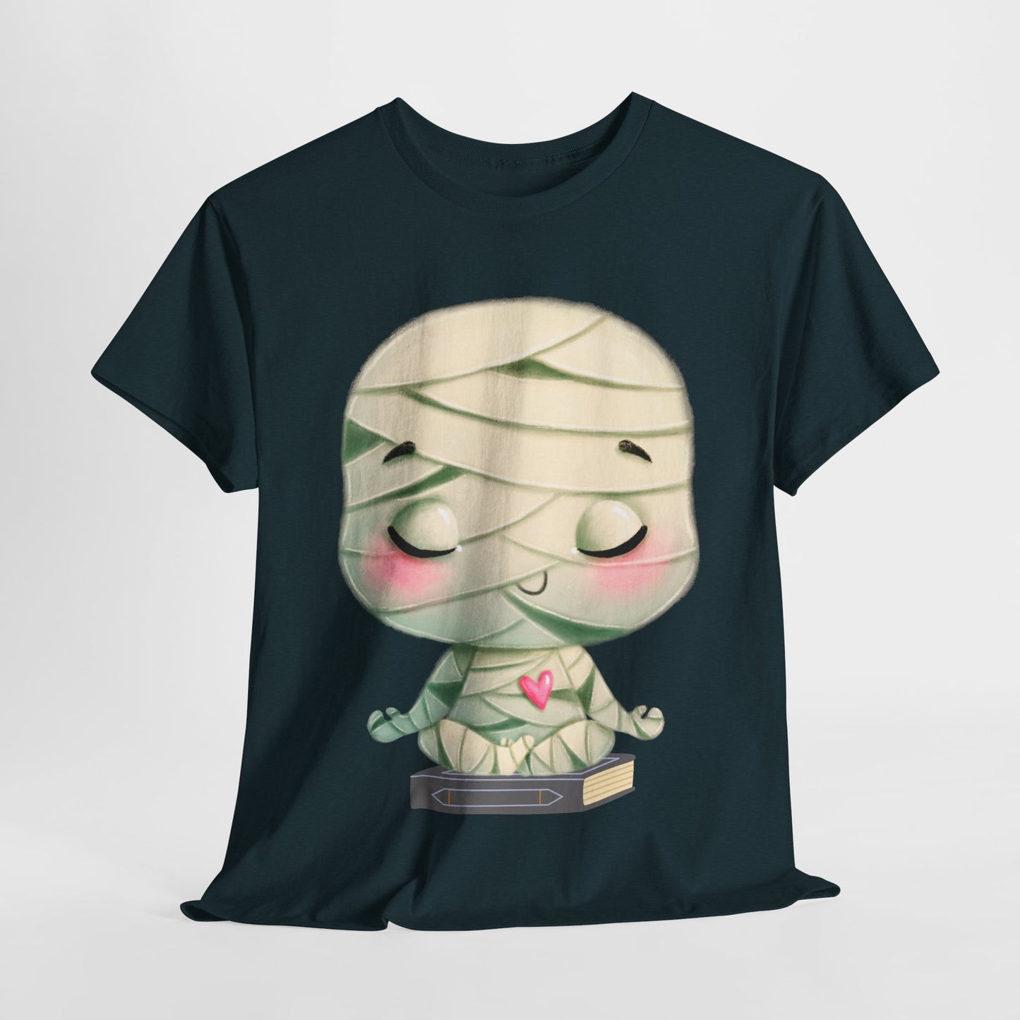 Teen/Adult Unisex Cute Mummy Reading Tee – Spooky Sweet Halloween Book Lover Shirt