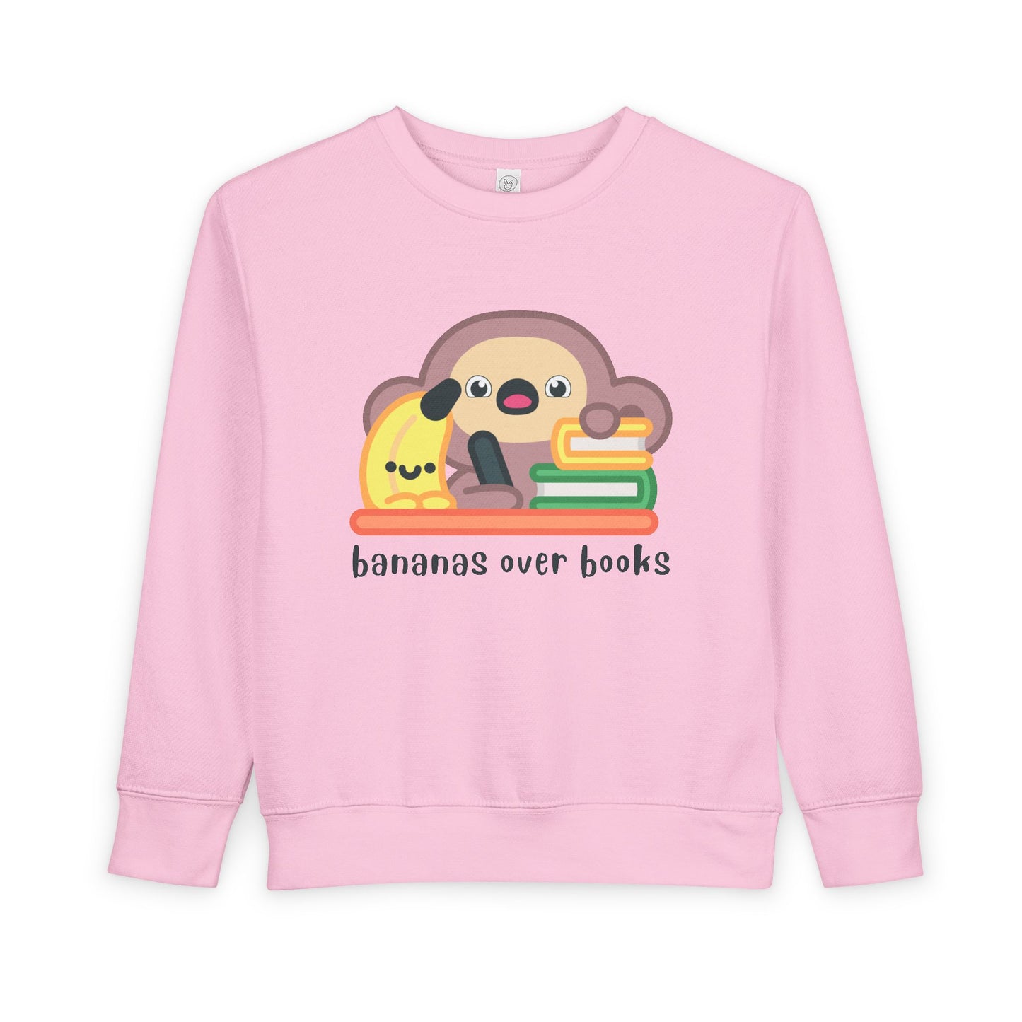 Toddler Bananas Over Books Sweatshirt β Cute Monkey Reading Crewneck for Little Book Lovers