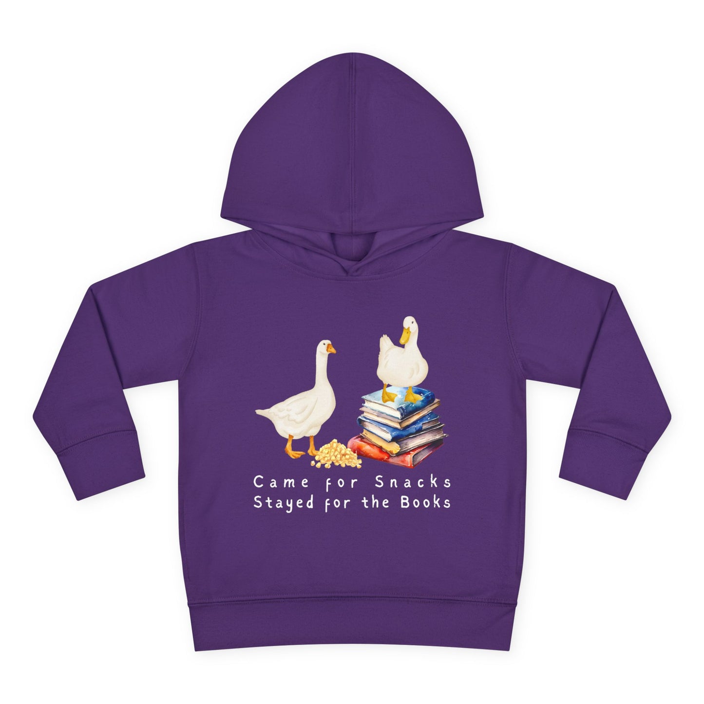 Toddler Came for Snacks Stayed for the Books Hoodie β Silly Goose Reading Design