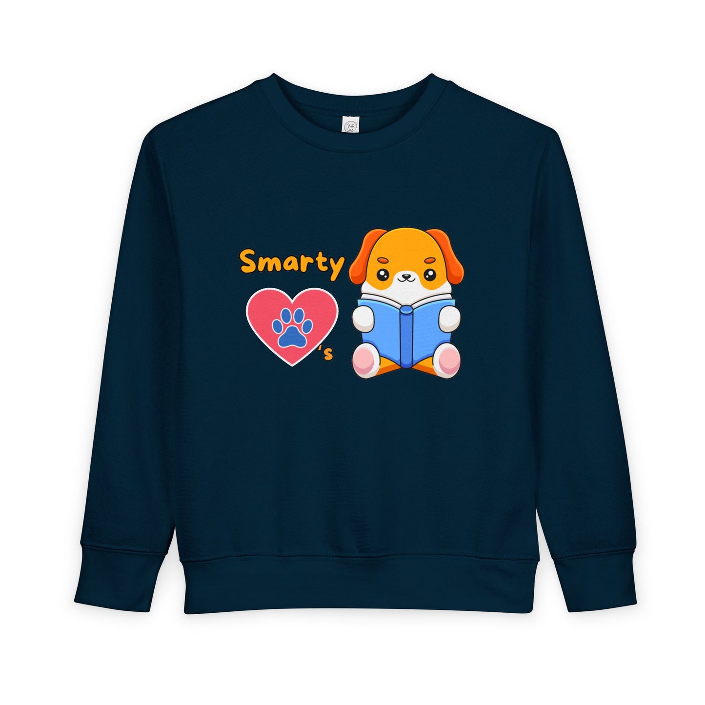 Toddler Smarty Paws Sweatshirt โ Cute Reading Puppy Crewneck for Little Learners