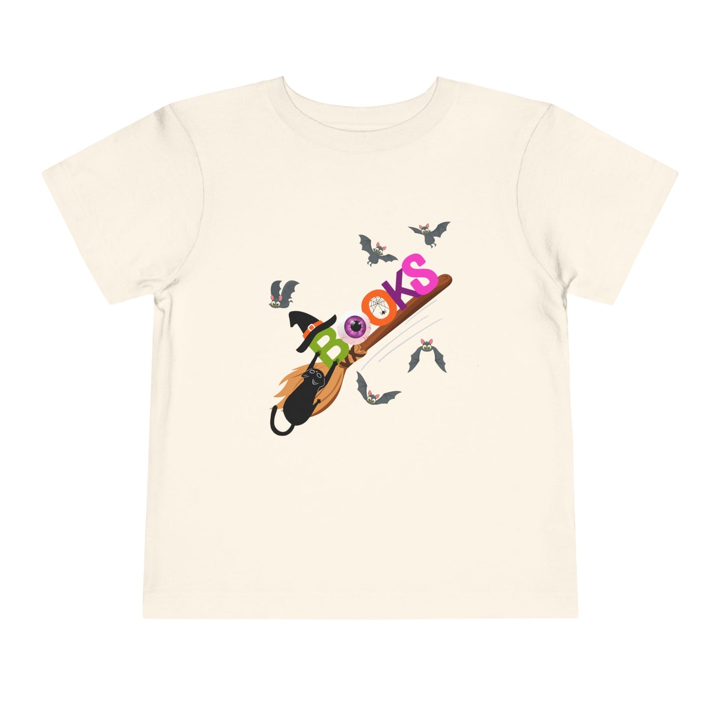Toddler T-Shirt – Witchy Cat & Books on a Broom