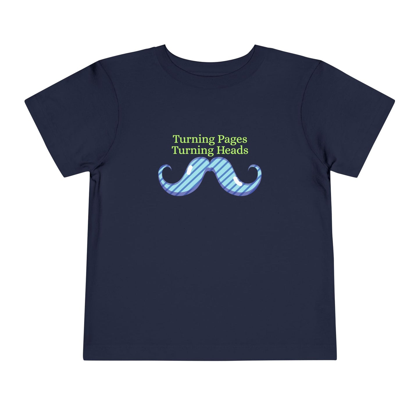 Toddler Turning Pages Tee β Funny Mustache Shirt for Bookish Kids