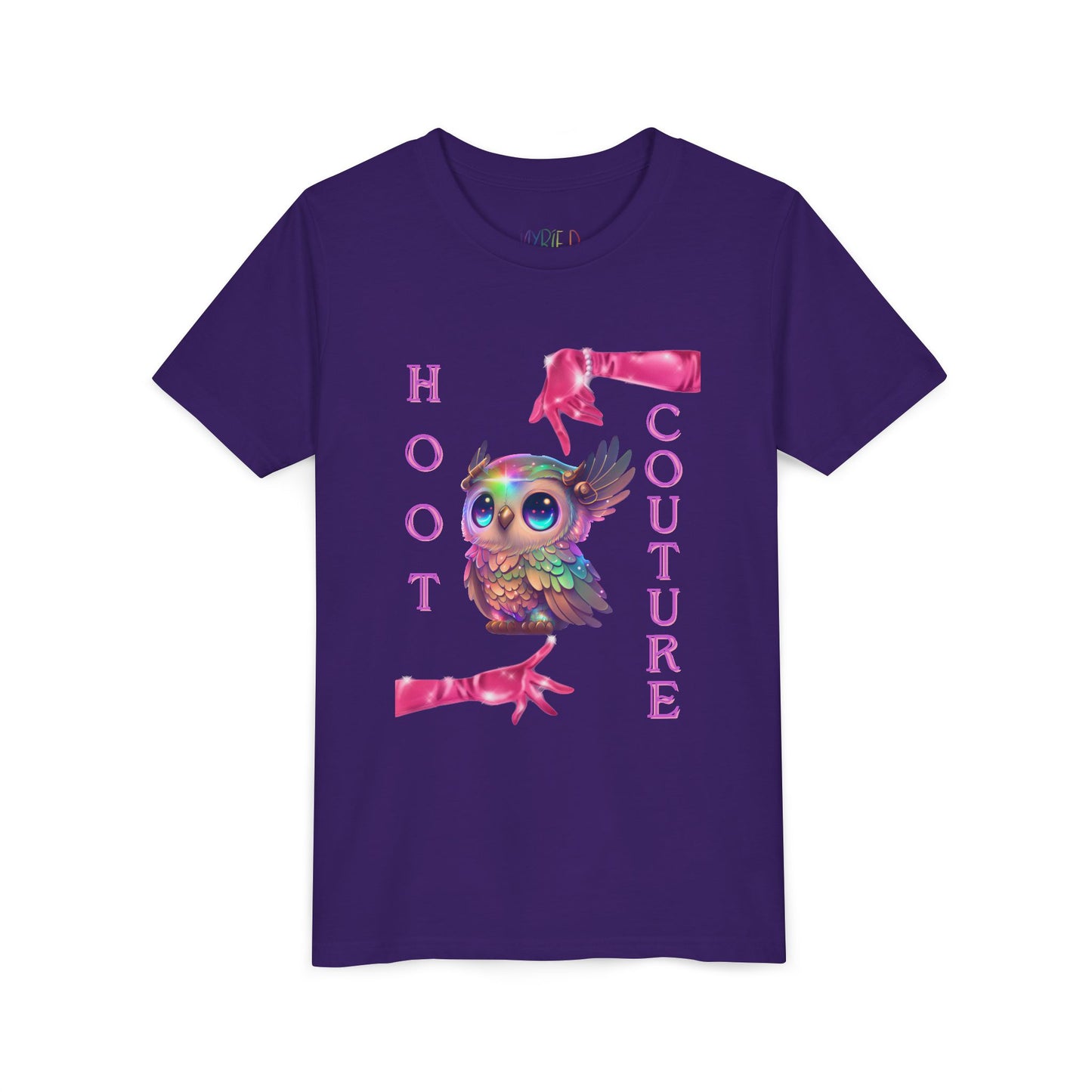 Youth Hoot Couture T-Shirt – Rainbow Owl Fashion Tee for Bold & Creative Kids