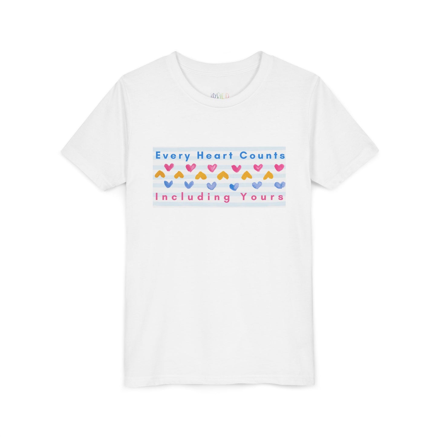 Youth Every Heart Counts Tee – Confidence & Compassion, Worn Proudly