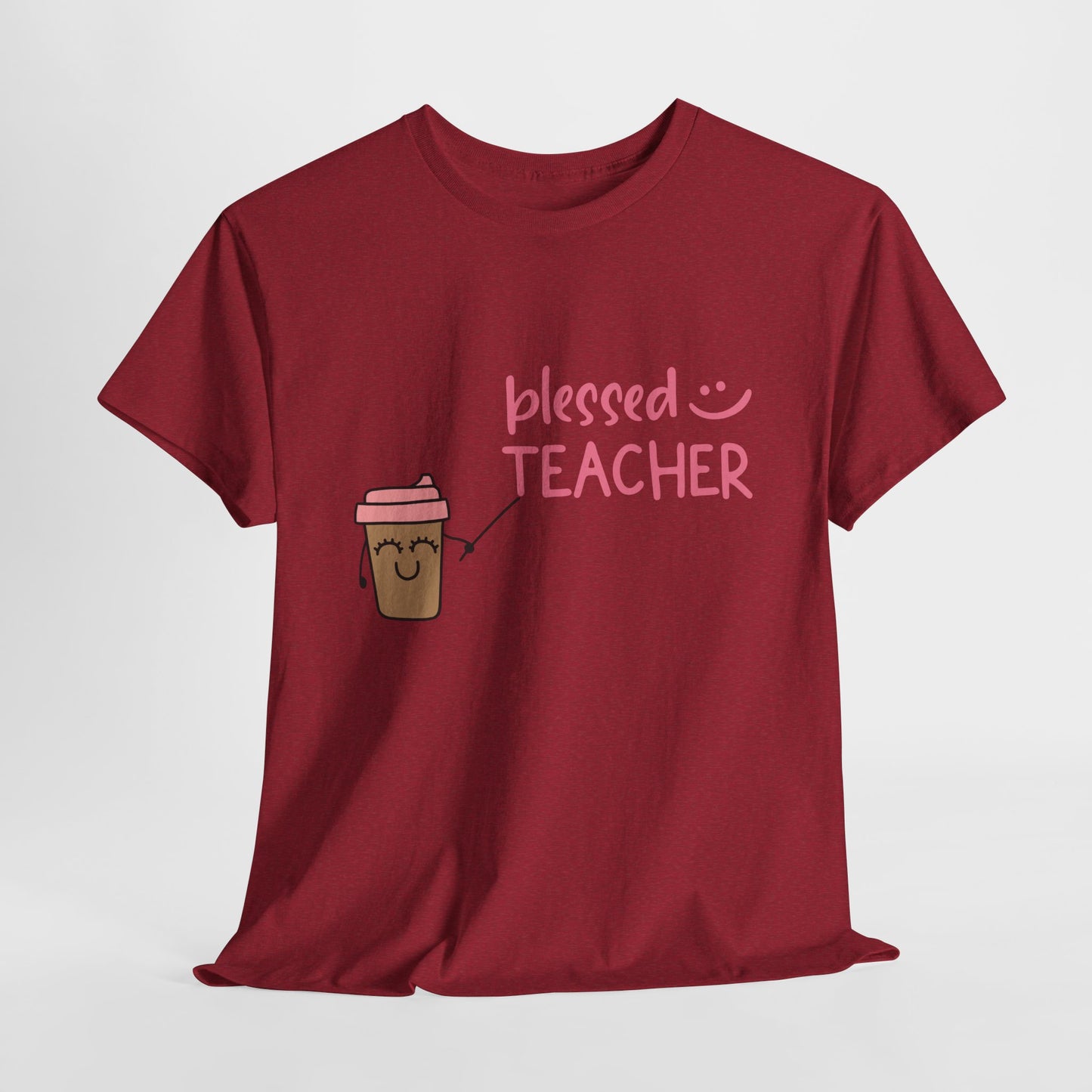 Teen/Adult Unisex Blessed Teacher Coffee Tee – Cute & Cozy for Caffeinated Educators