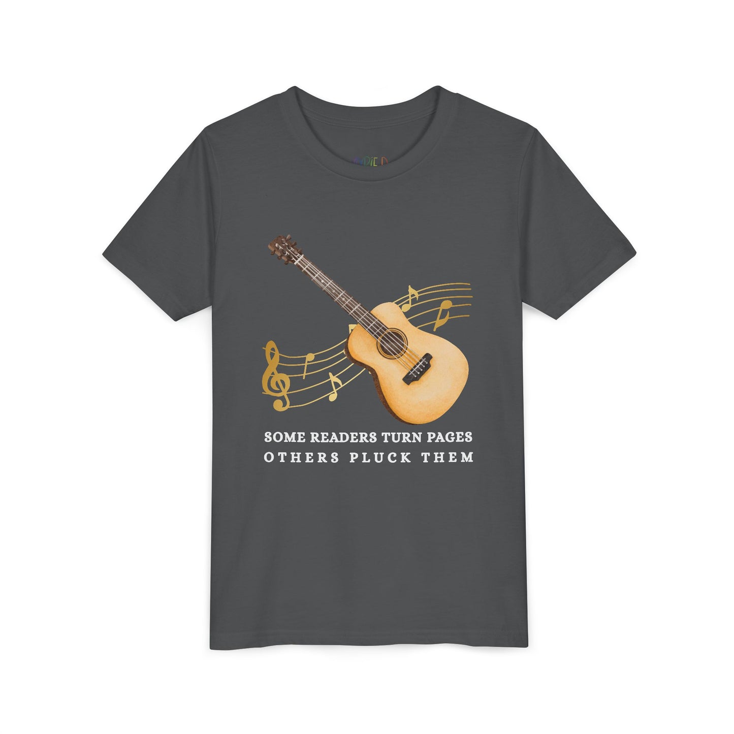 Youth Some Readers Turn Pages, Others Pluck Them Tee – Guitar Lover Shirt for Musical Bookworms