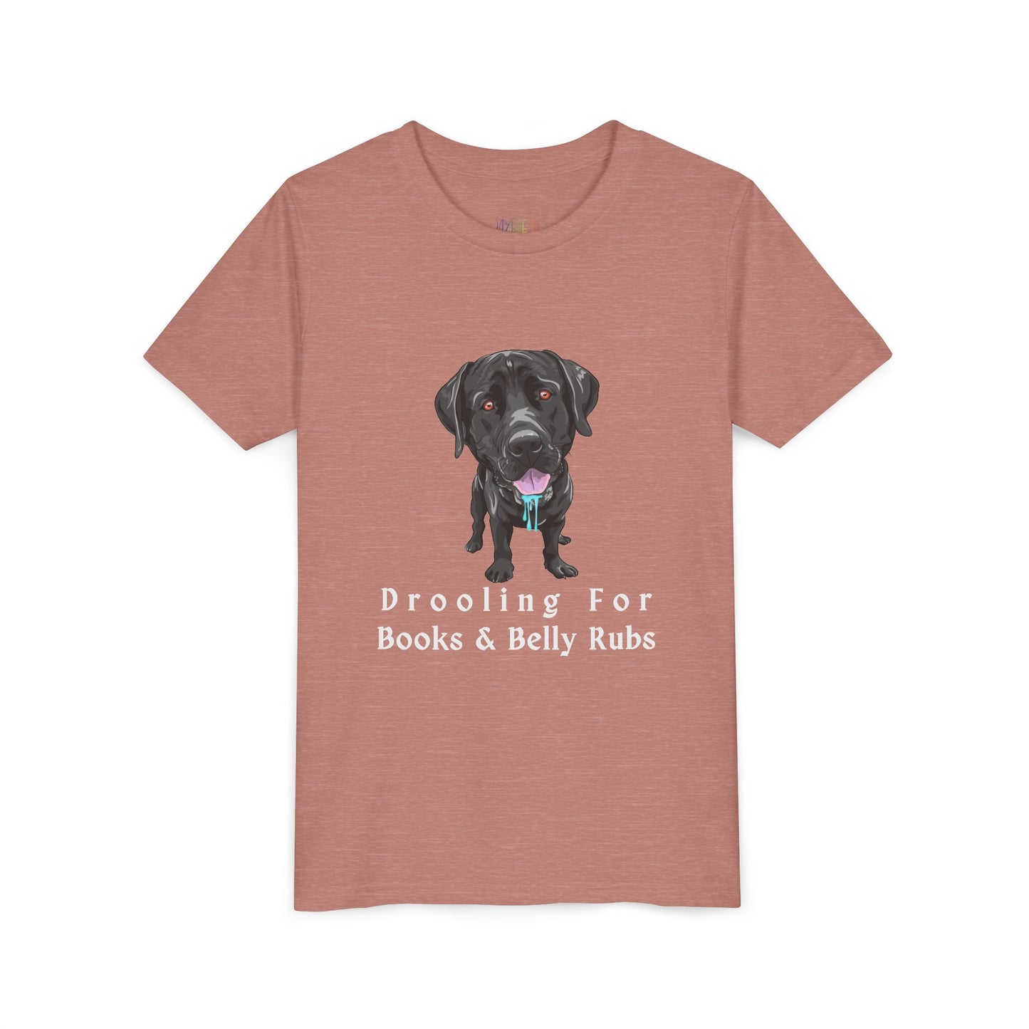Youth Drooling for Books & Belly Rubs T-Shirt – Perfect for Dog-Loving Readers