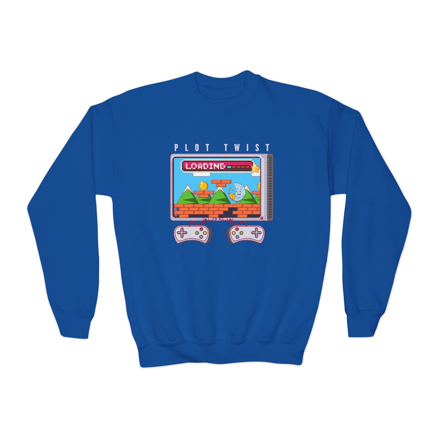 Youth Plot Twist Loading Sweatshirt โ Game, Read, Repeat!