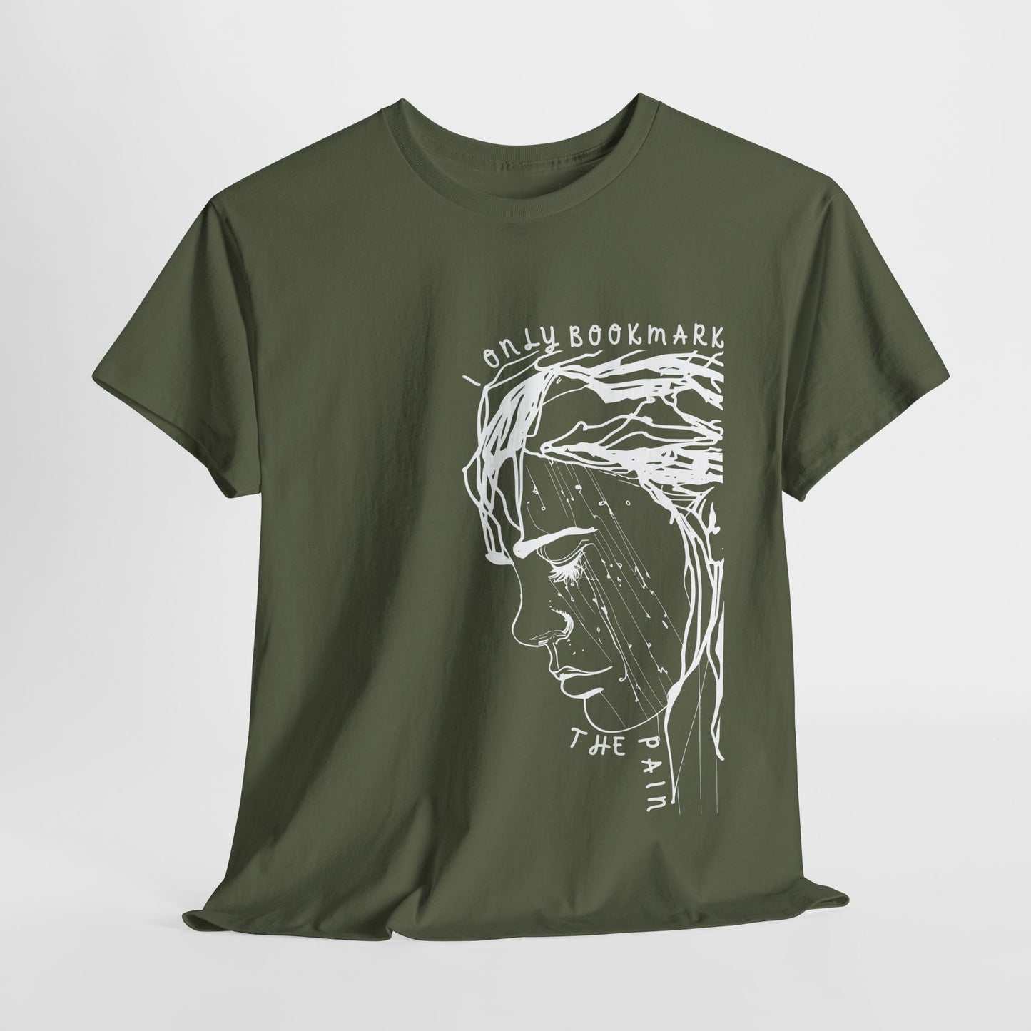 Teen/Adult Unisex Tee – I Only Bookmark the Pain (Crying Girl Edition)