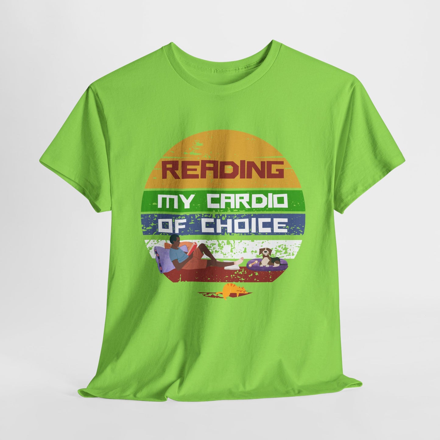 Teen/Adult Unisex Reading: My Cardio of Choice Tee – Bookish Humor for the Chill-at-Heart