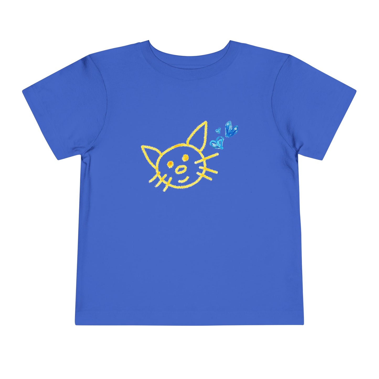 Toddler Smiley Scribble Cat Tee β Whimsical Kitty Shirt for Little Animal Lovers