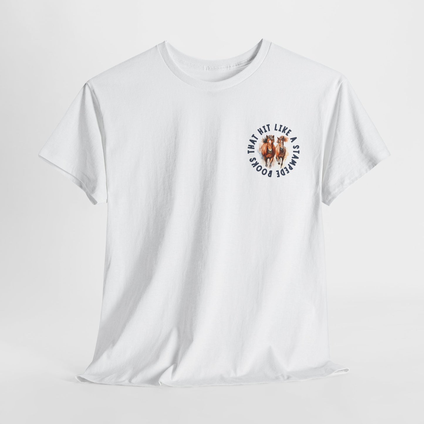 Teen/Adult Unisex Tee – Books That Hit Like a Stampede (Little Edition)