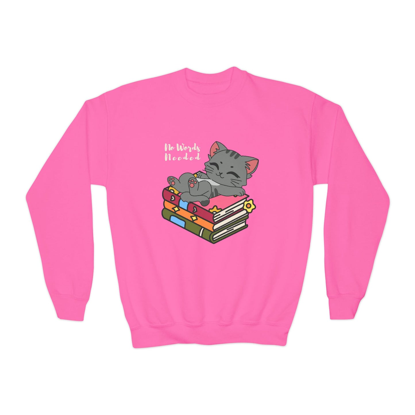 Youth No Words Needed Sweatshirt β Peace, Paws & Pages
