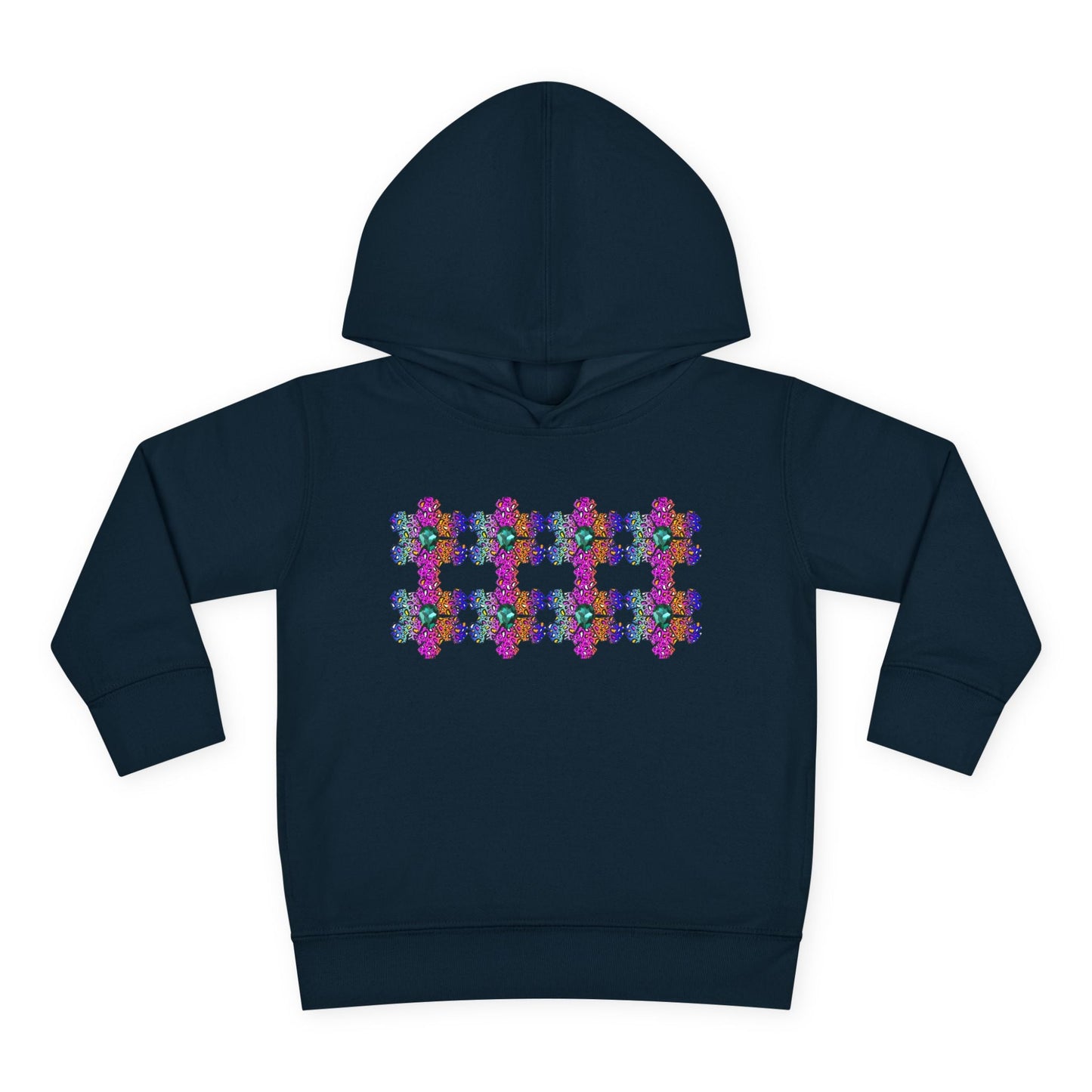 Toddler Color Burst Hoodie – Vibrant Snowflake Pattern Design Printify
