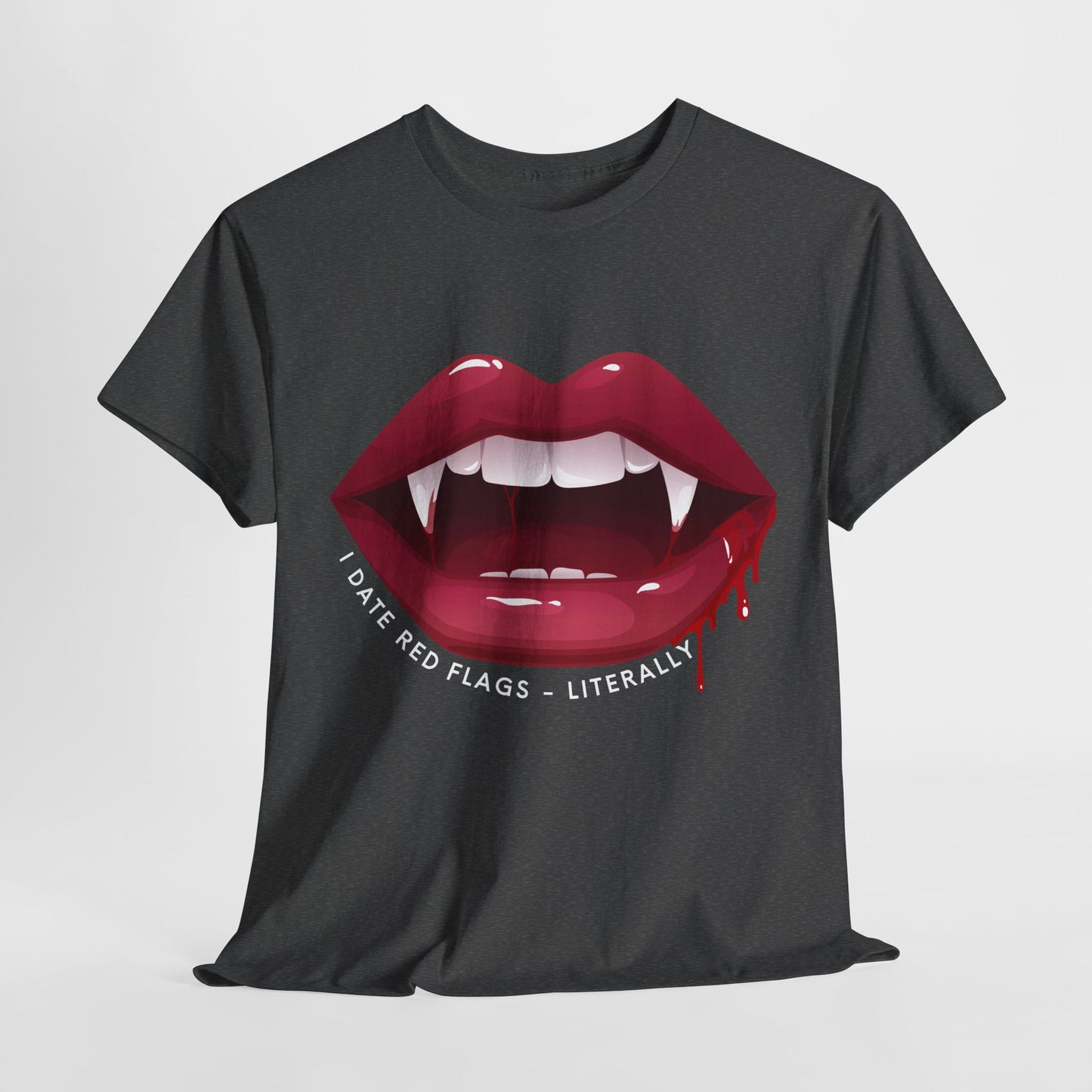 Teen/Adult Unisex “I Date Red Flags – Literally” T-Shirt – Fangirl Gift for Paranormal Romance Readers