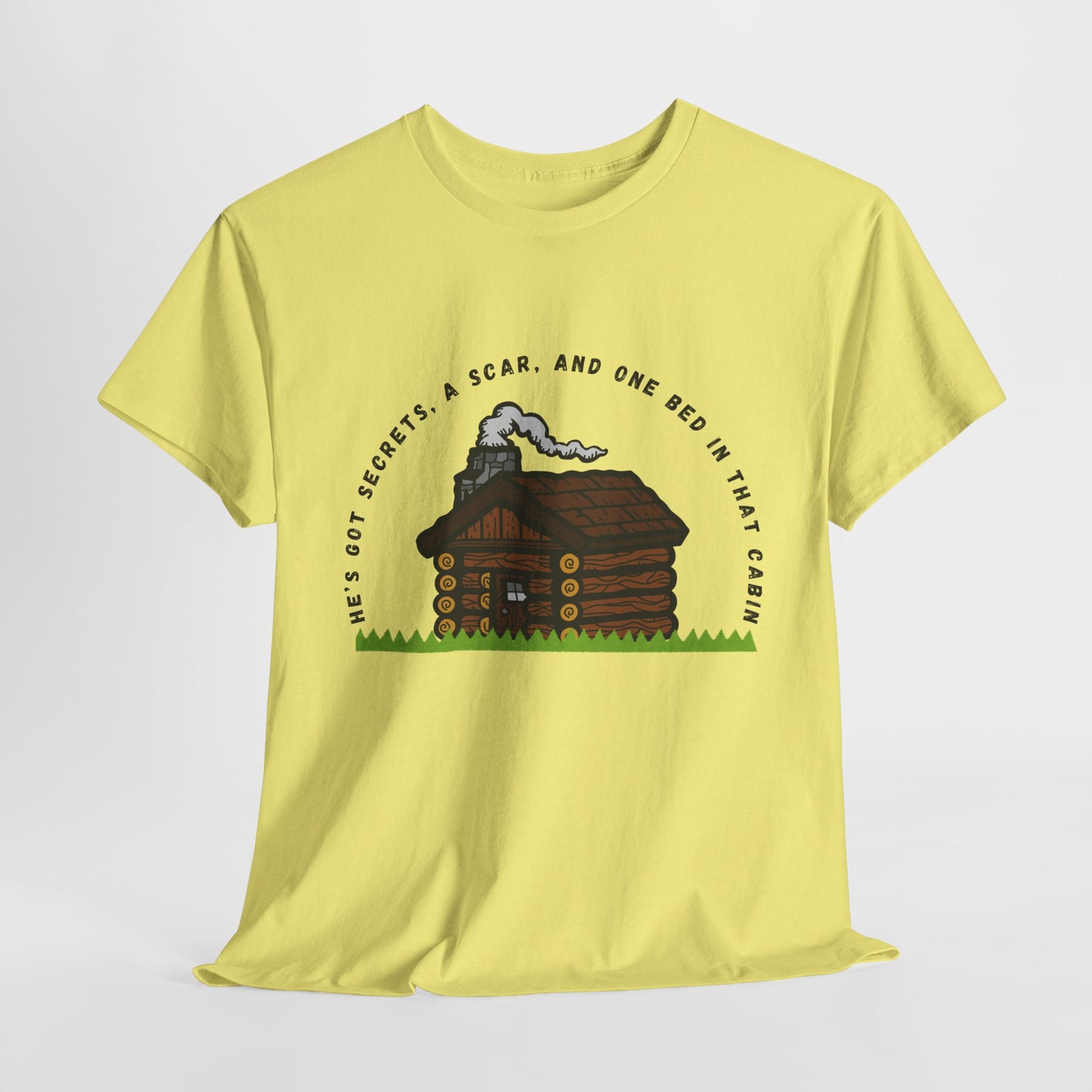 Teen/Adult Unisex Tee – He’s Got Secrets, a Scar, and One Bed in That Cabin