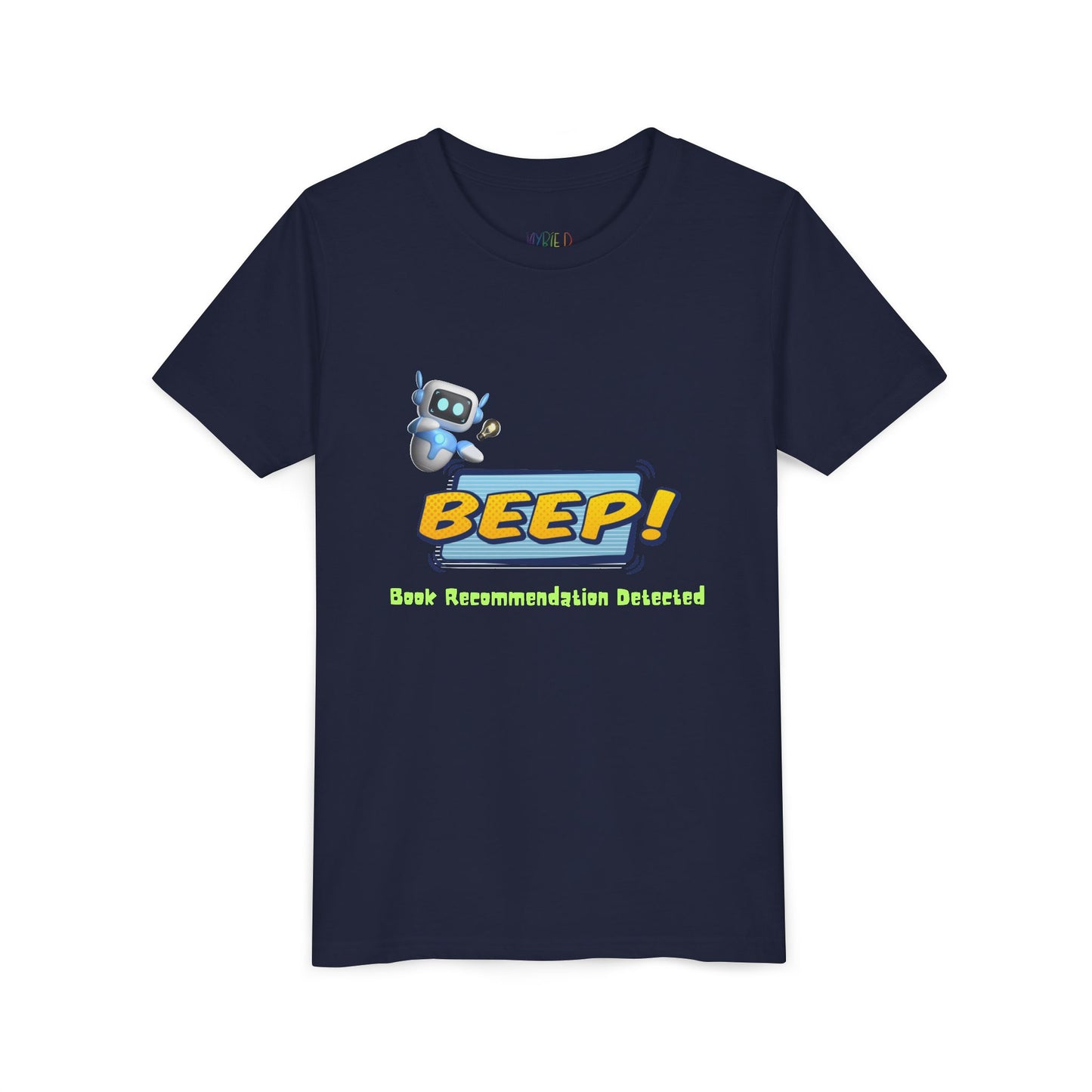 Youth BEEP! Tee – Book Recommendation Detected, Robot-Approved Reads, Perfect for young readers with high-tech taste and top-tier book picks.