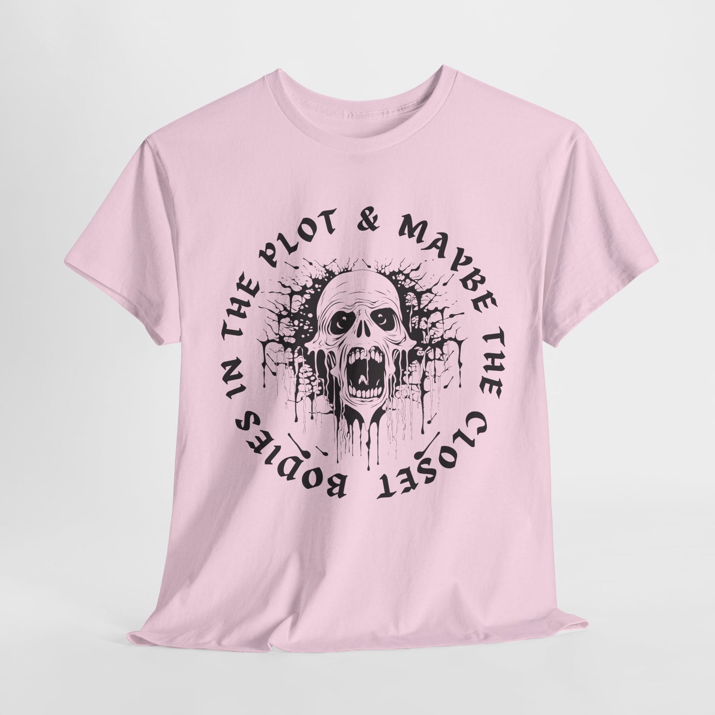 Teen/Adult Unisex Closet Bodies & Plot Twists T-Shirt β Horror Graphic Tee