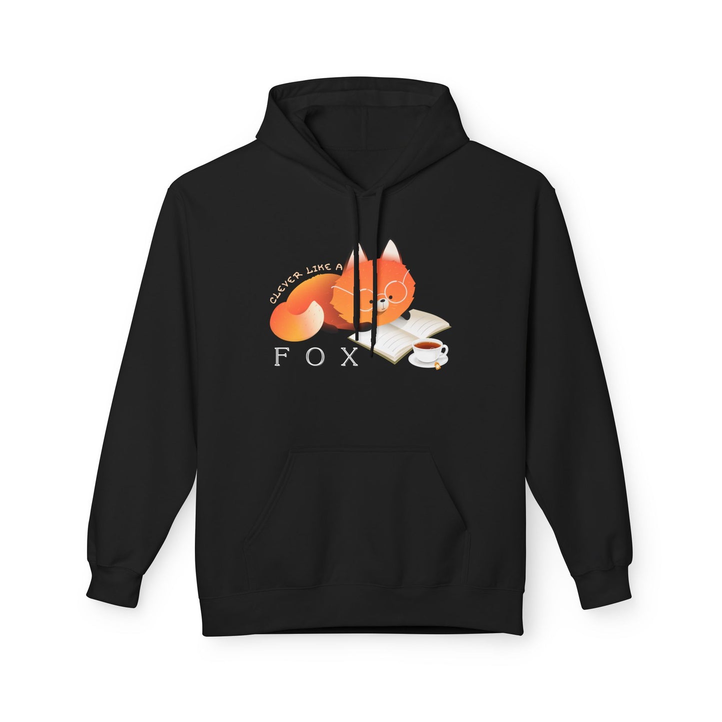 Teen/Adult Unisex Clever Like a Fox Hoodie β Cute Reading Animal Design