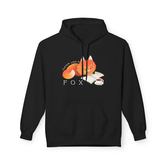 Teen/Adult Unisex Clever Like a Fox Hoodie – Cute Reading Animal Design