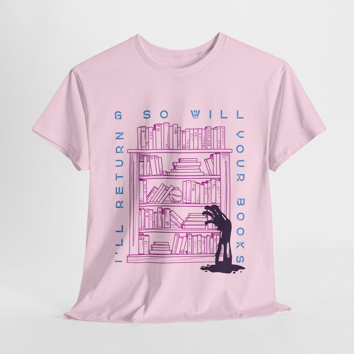 Teen/Adult Unisex I’ll Return & So Will Your Books T-Shirt – Horror Library Graphic Tee