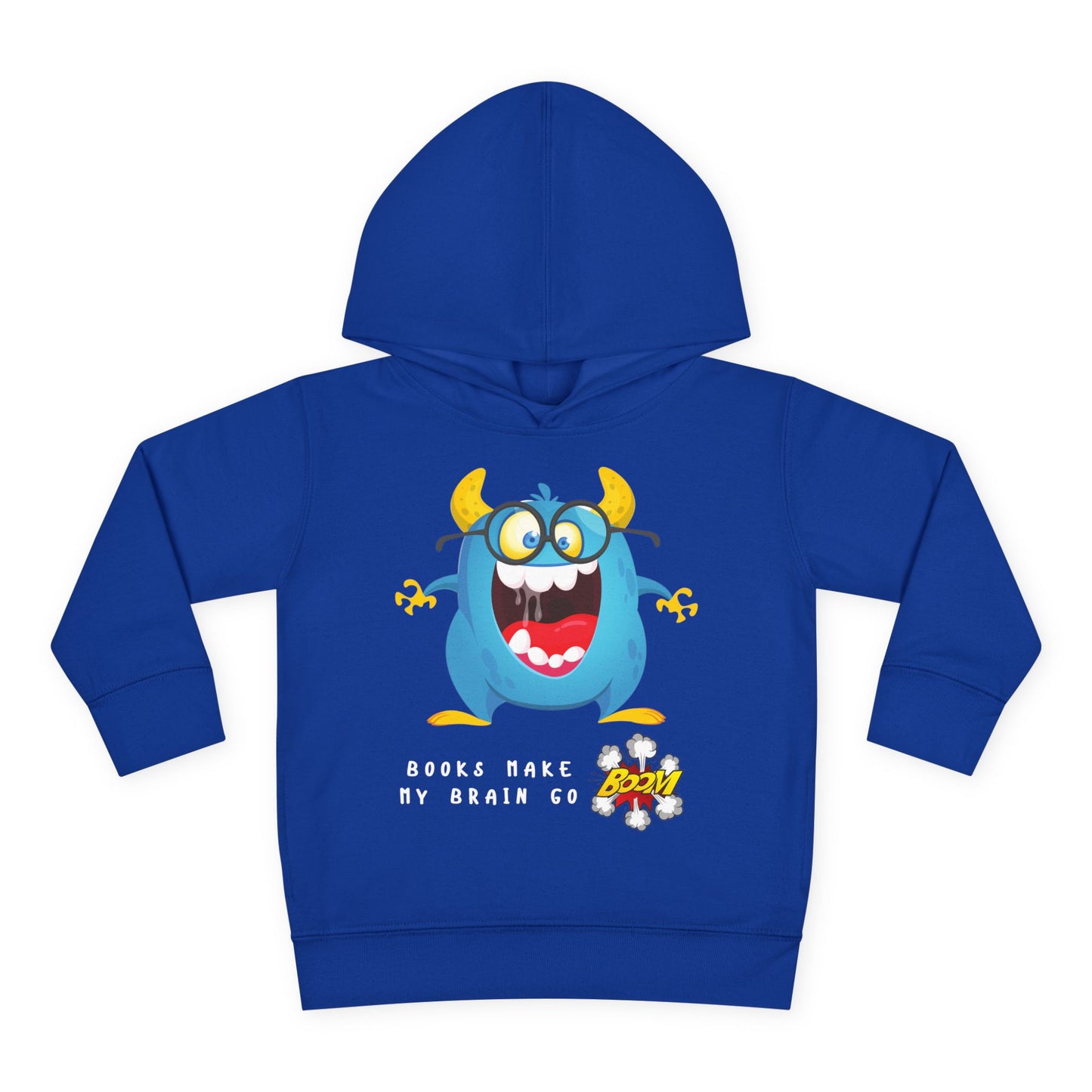 Toddler Books Make My Brain Go Boom Hoodie – Excited Monster Reader Design