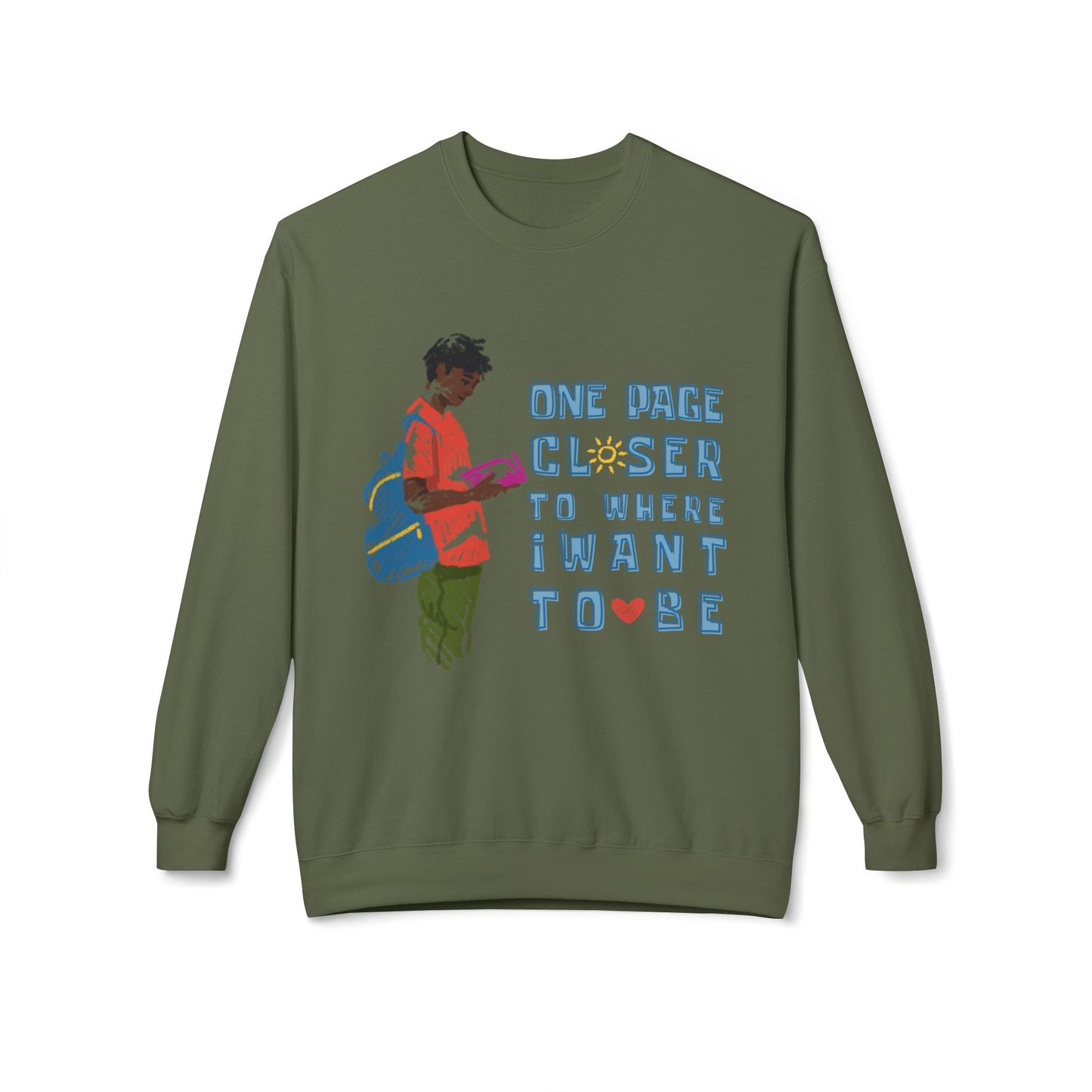 Teen/Adult Unisex One Page Closer Sweatshirt – Motivational Reading Crewneck