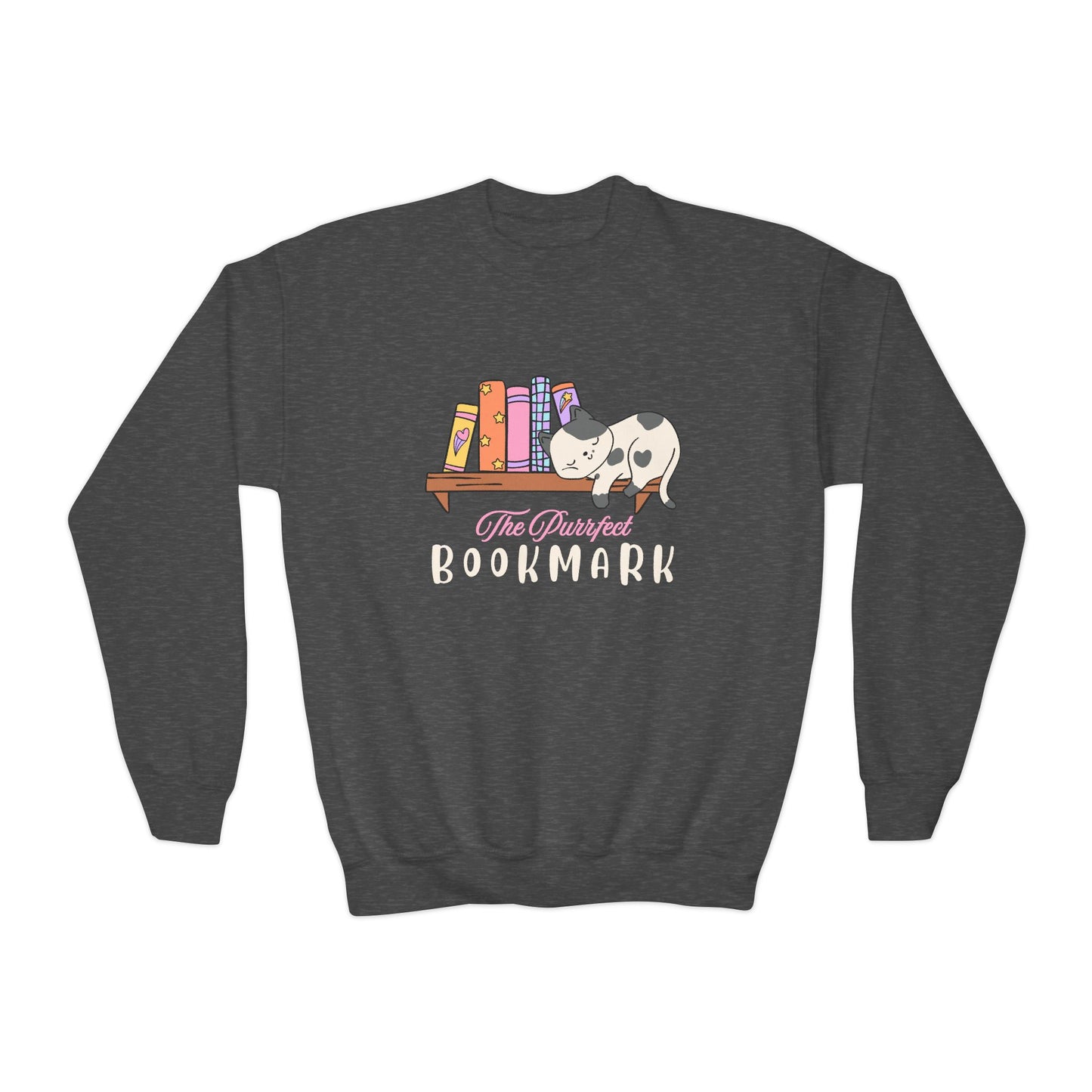 Youth Purrfect Bookmark Sweatshirt β Cozy Catnap Edition