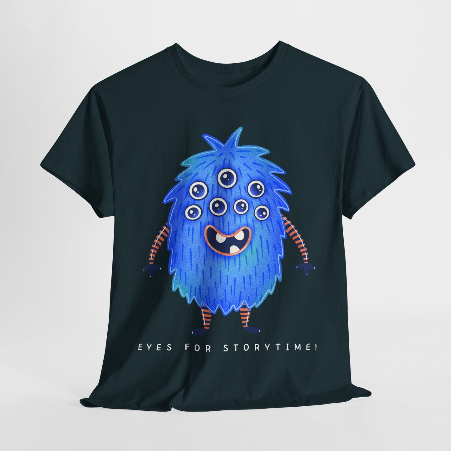 Teen/Adult Unisex “Eyes for Storytime!” Tee – Funny Multi-Eyed Monster Shirt for Readers, Teachers & Lit Lovers