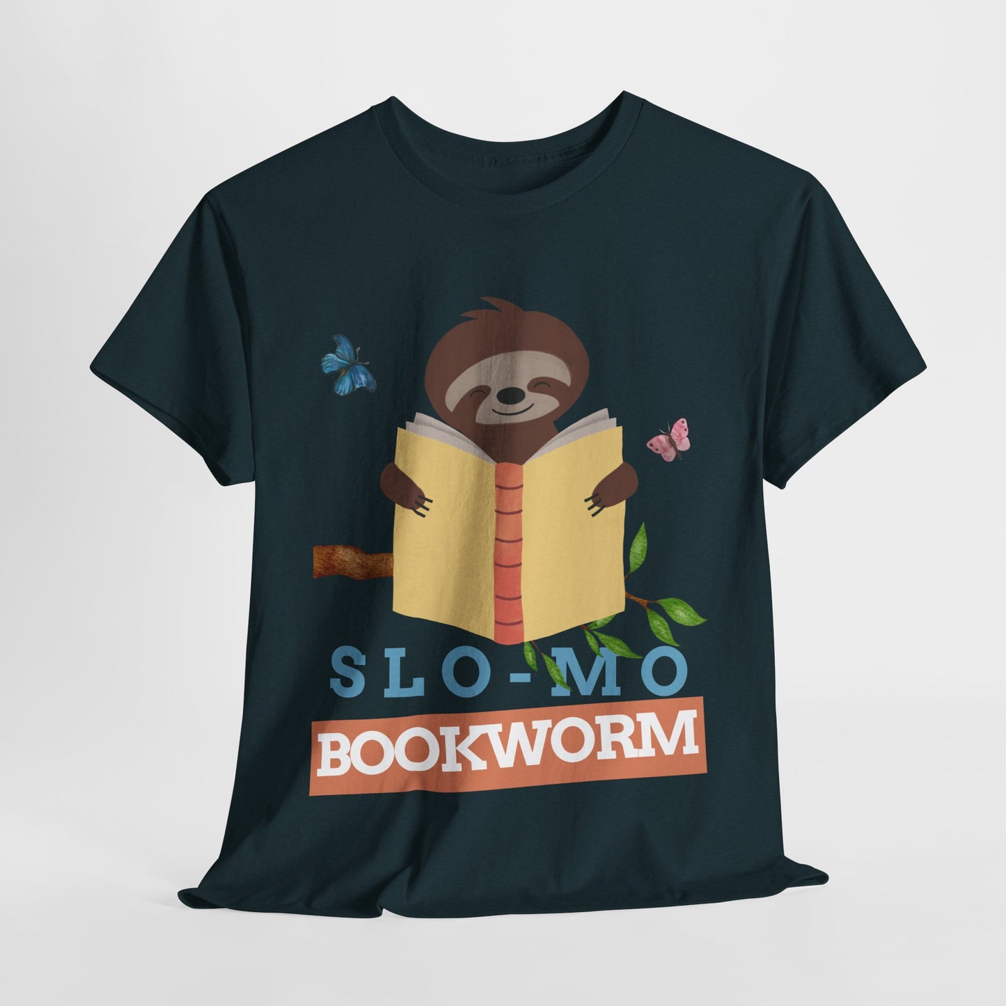 Teen/Adult Unisex – Slo-Mo Bookworm Sloth Tee