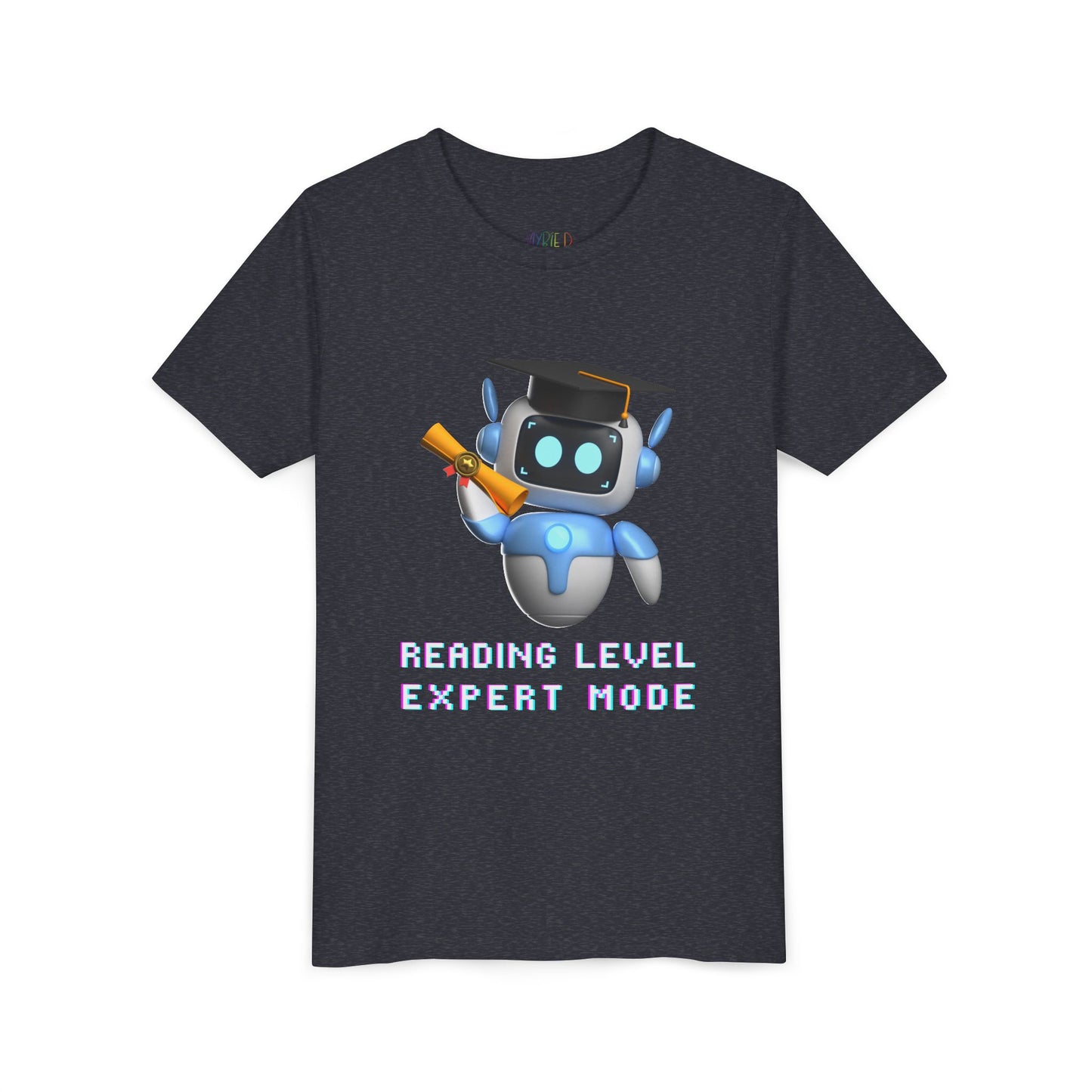 Youth Reading Level: Expert Mode Tee – Robot Graduation Shirt for Young Book Pros, For readers who’ve leveled up—and aren’t afraid to show it!